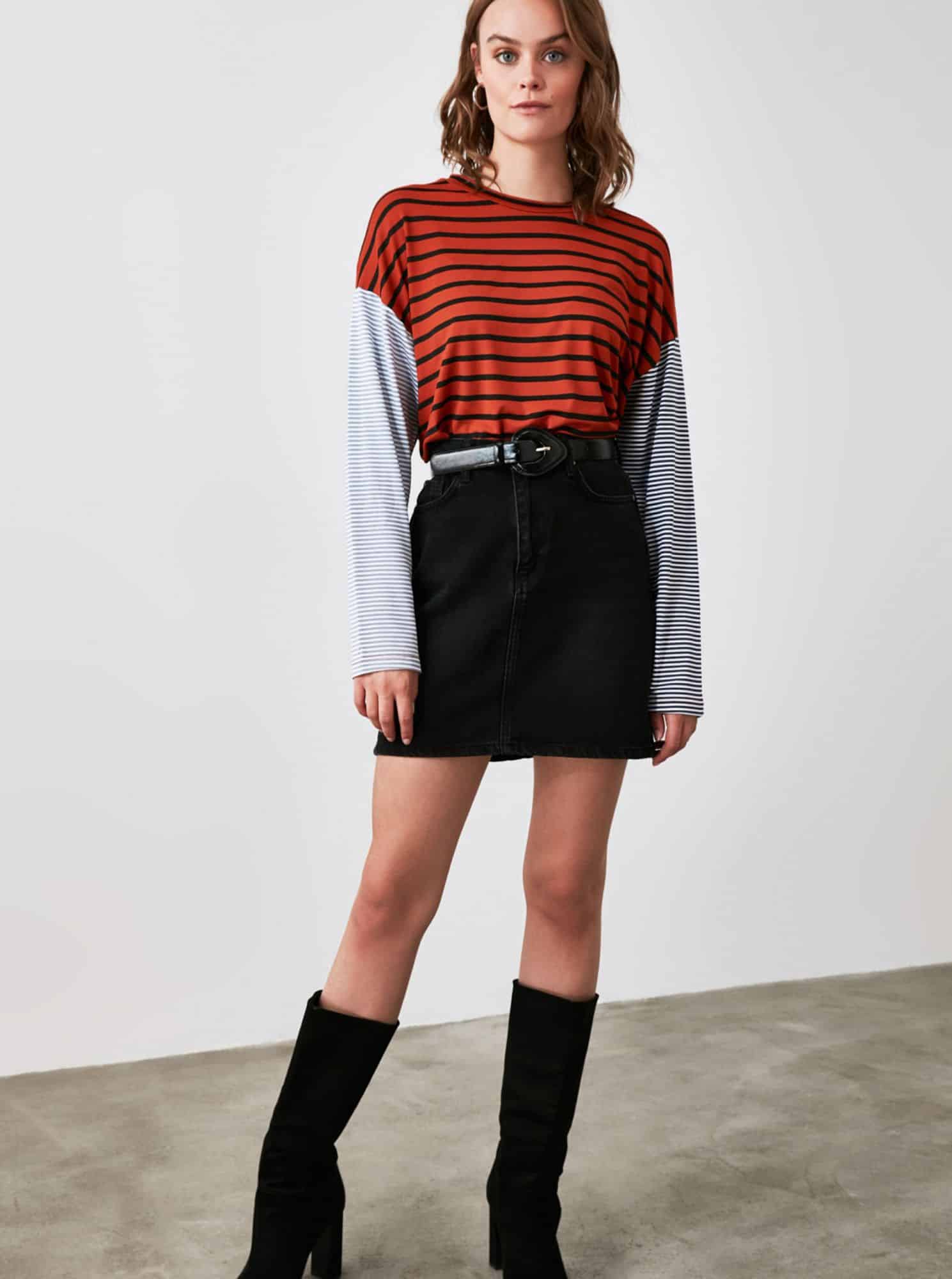 Trendyol cihlové dámské tričko