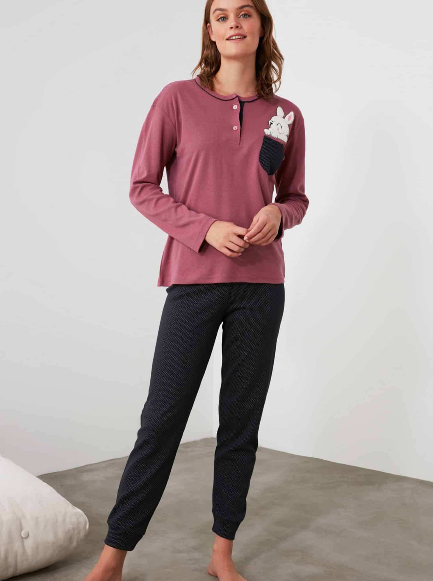 Trendyol fialové dámské pyžamo