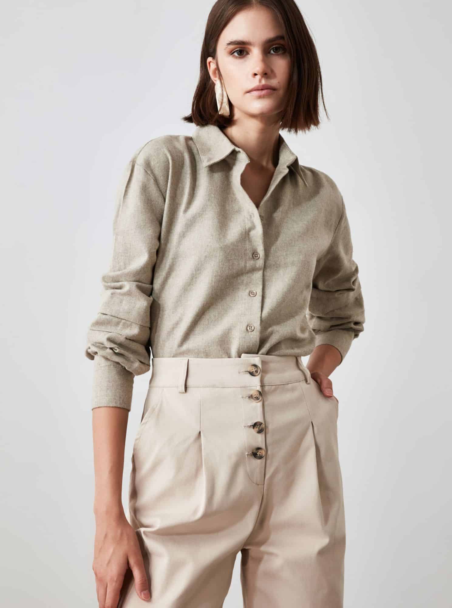 Trendyol béžová dámská košile