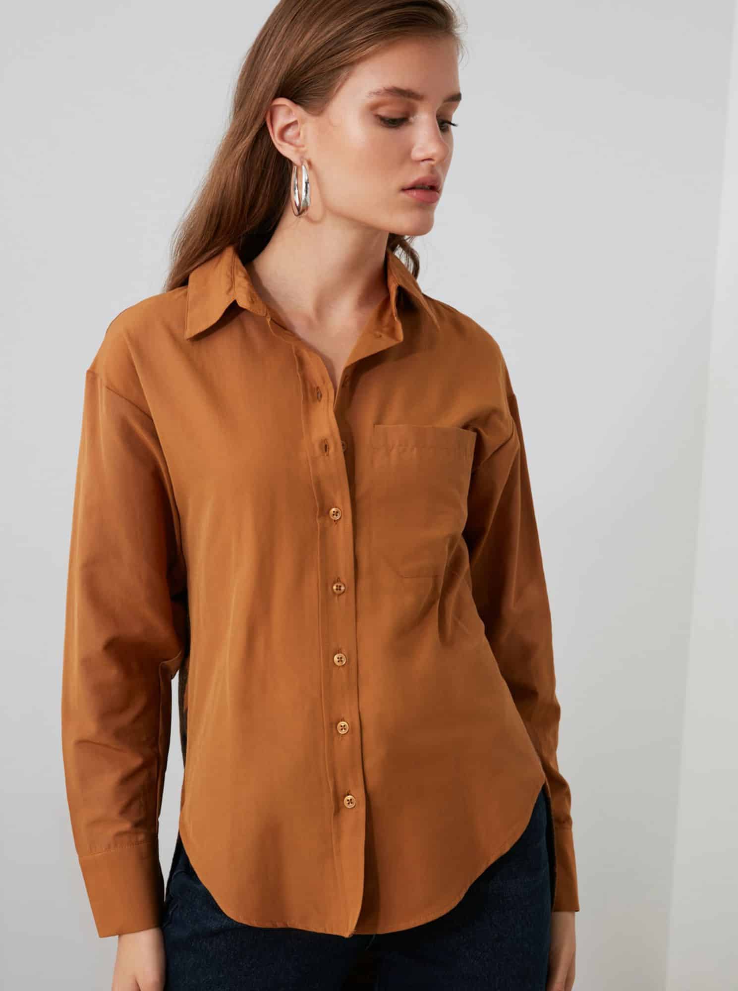 Trendyol hnědá košile