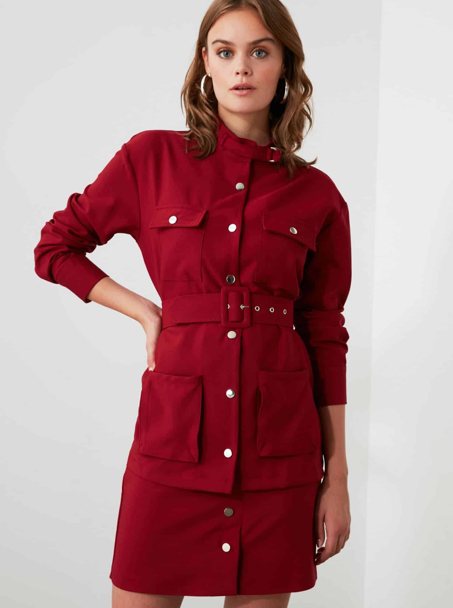 Trendyol vínová košile