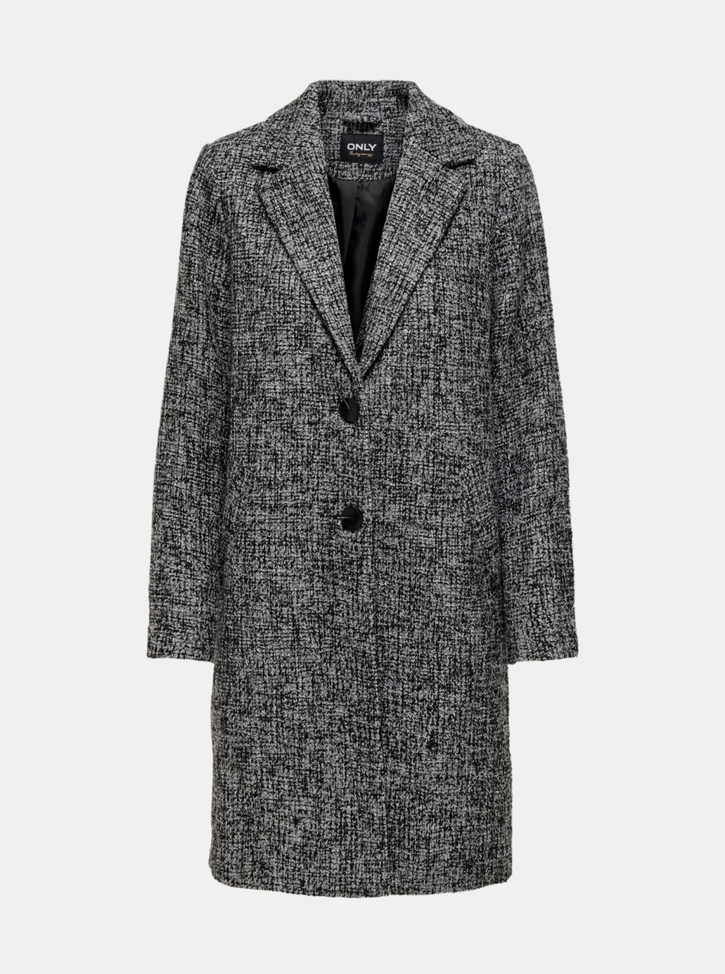 Šedý žíhaný kabát ONLY