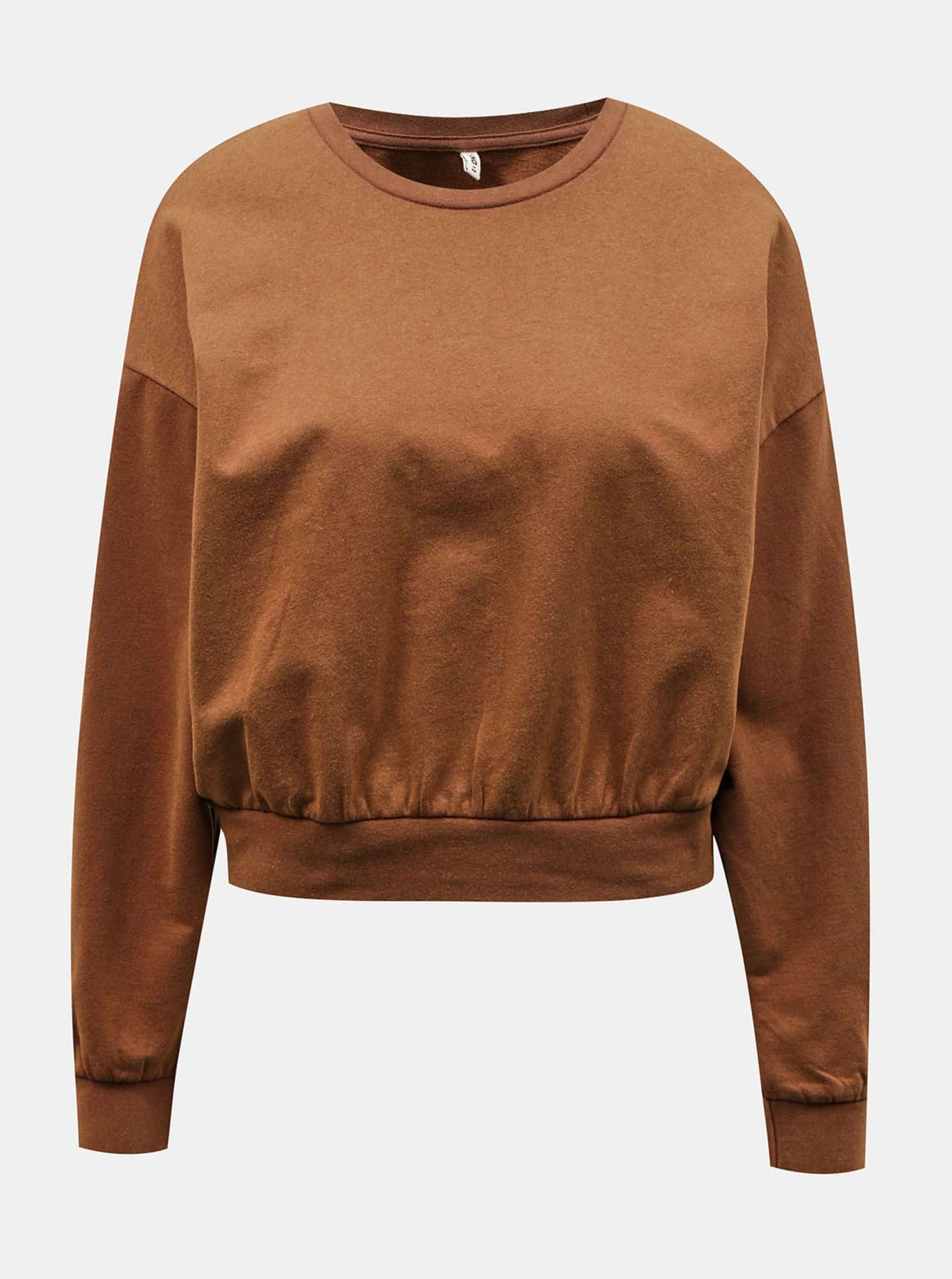 Hnědá krátká mikina ONLY