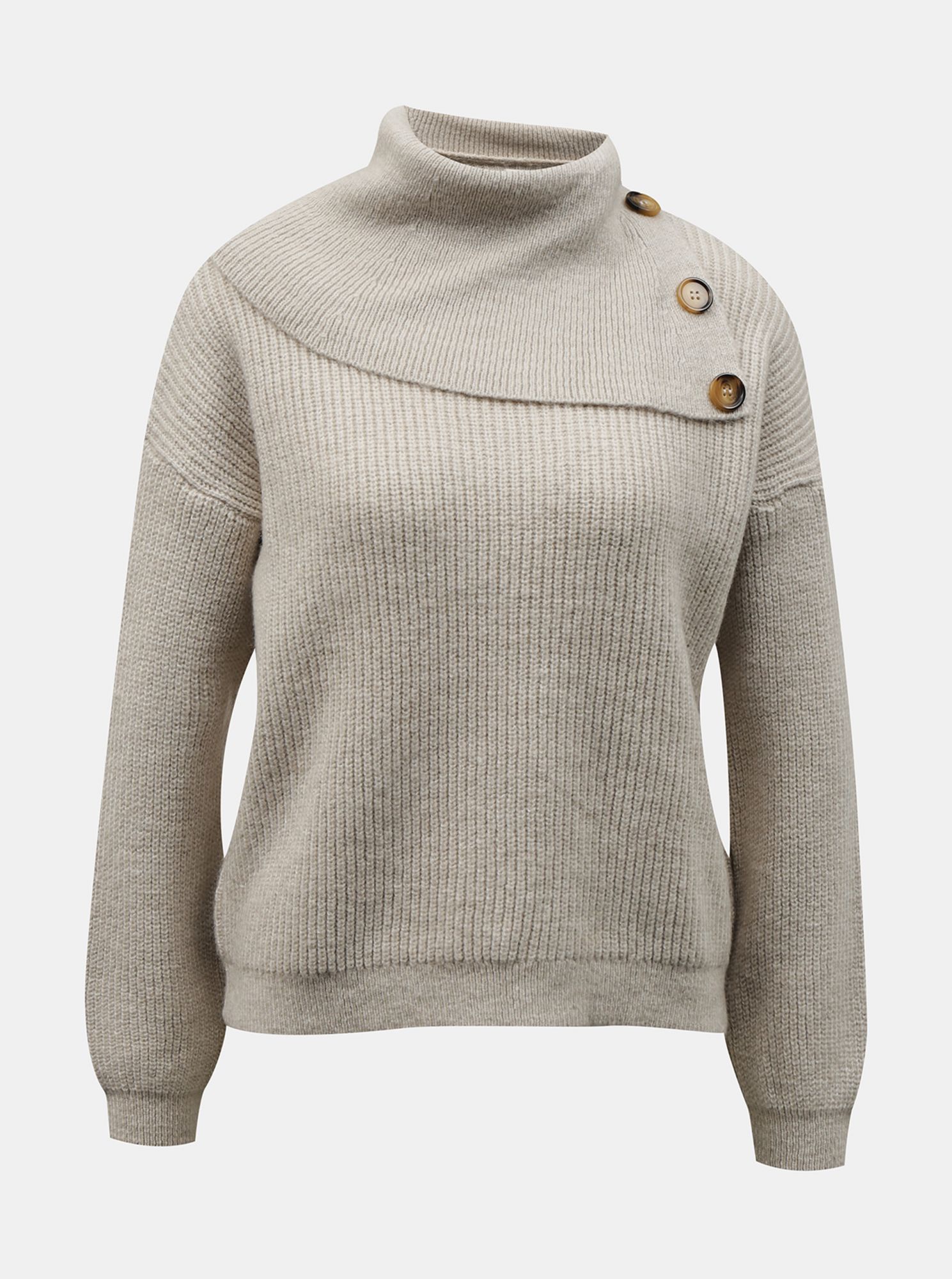 Krémový svetr se stojáčkem ONLY