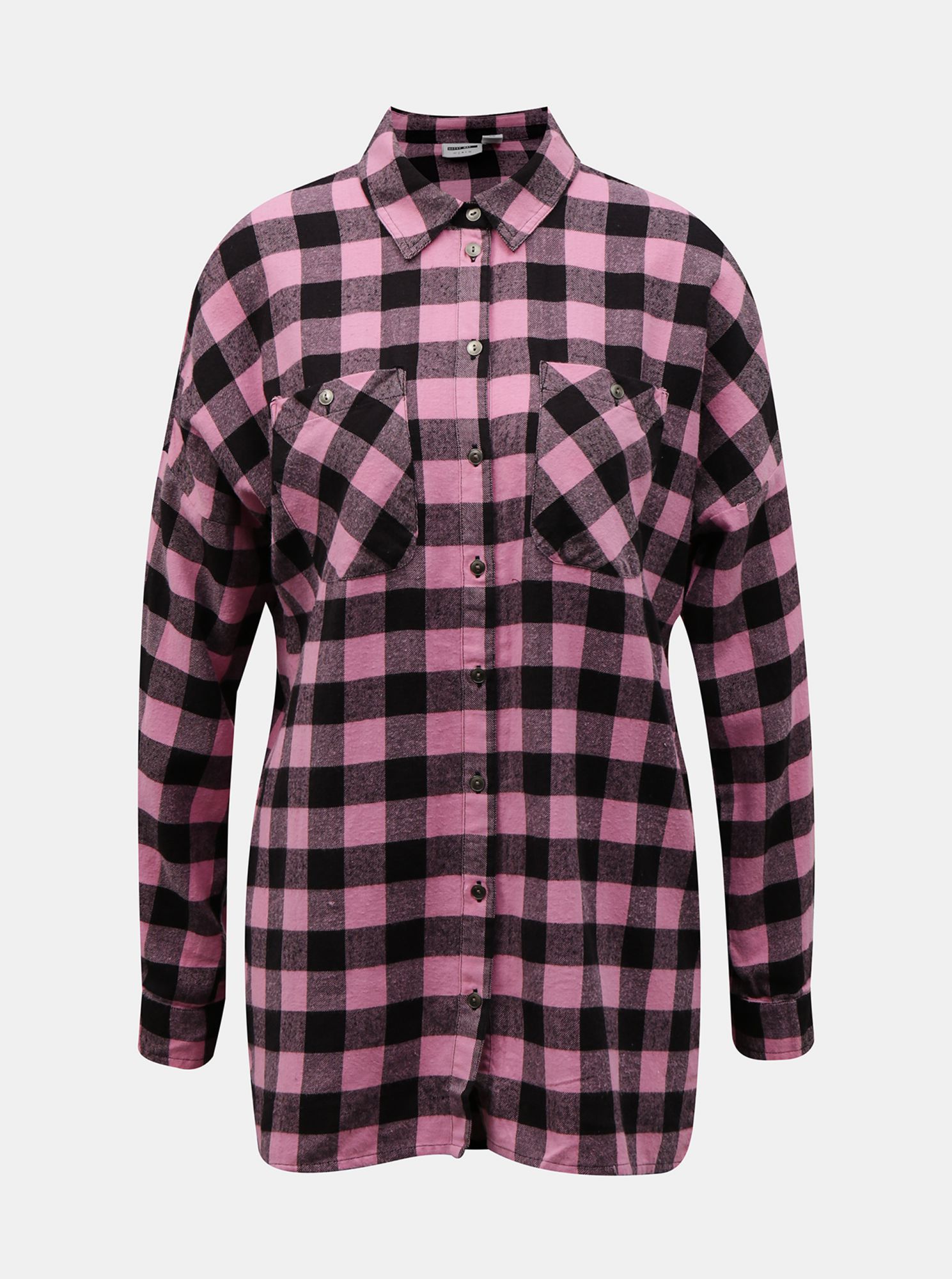 Noisy May růžová kostkovaná košile