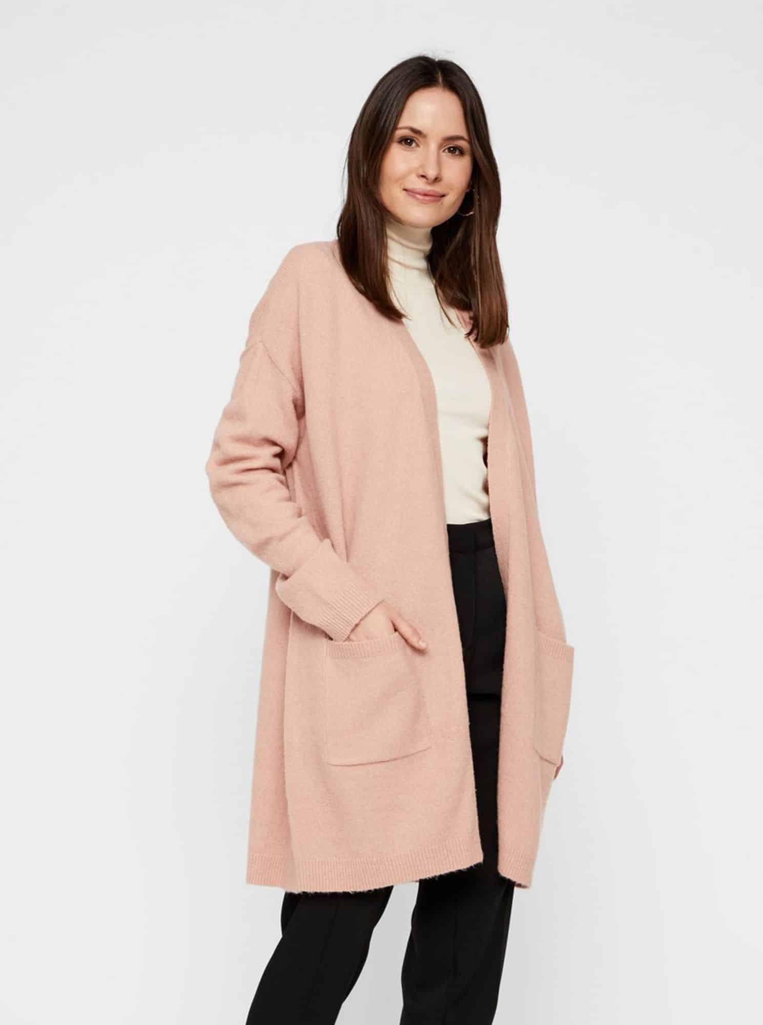 Růžový kardigan Pieces