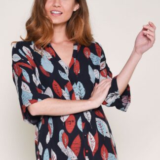 Tmavě modrá vzorovaná halenka Brakeburn