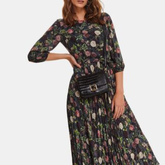 Tmavě modré květinové šaty TOP SECRET