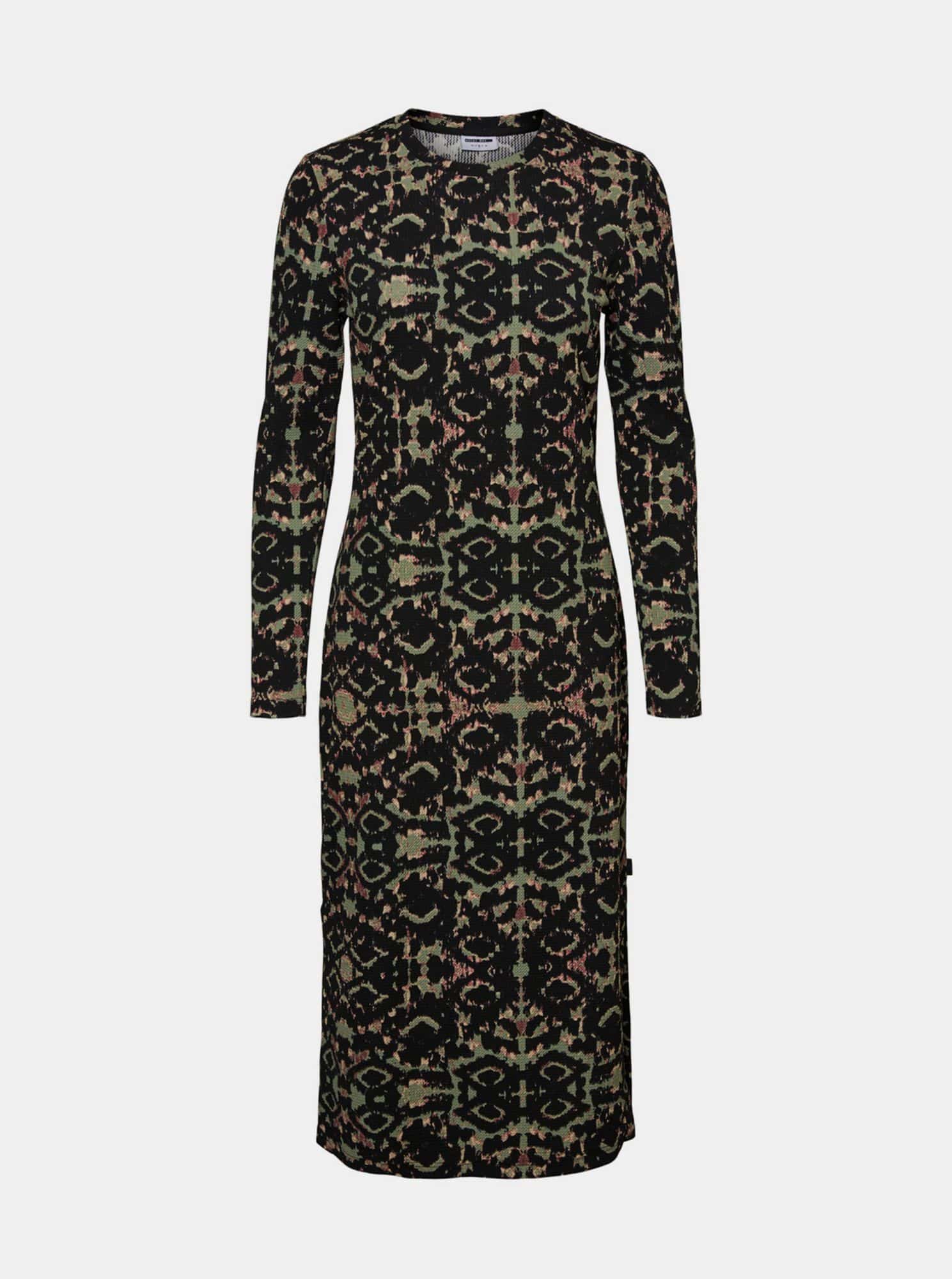 Noisy May černé pouzdrové midi šaty se vzory