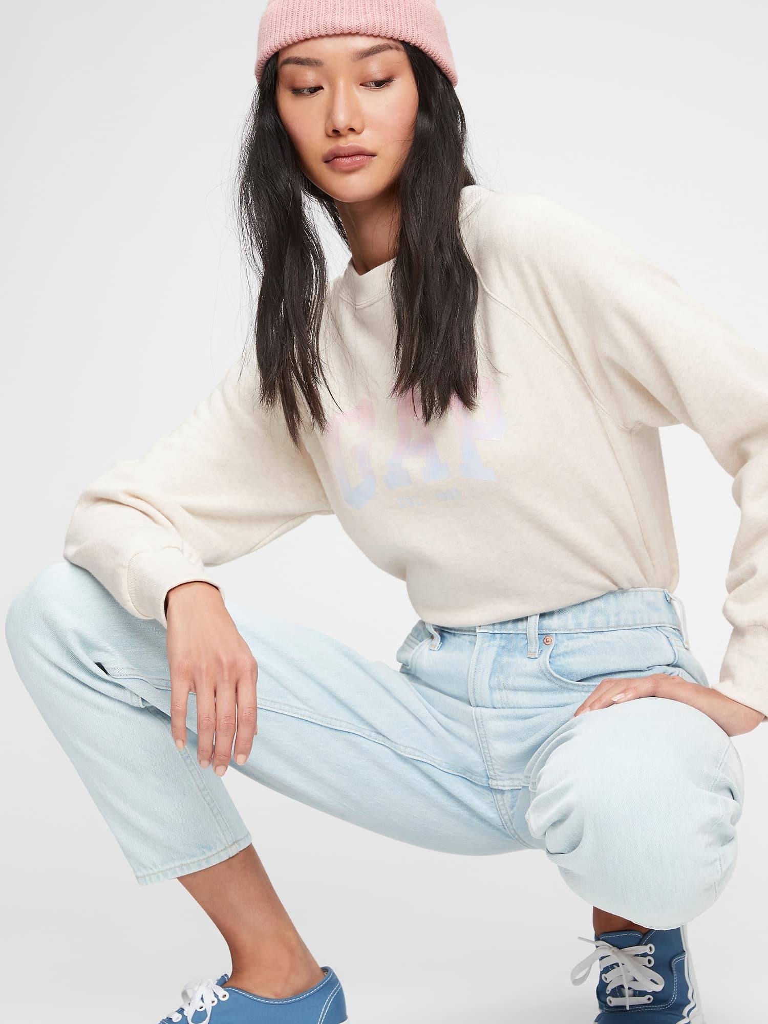 GAP béžové dámské tričko s logem