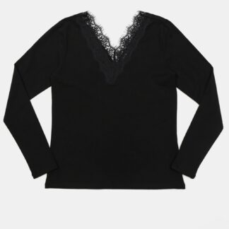 Černé tričko s krajkou ONLY