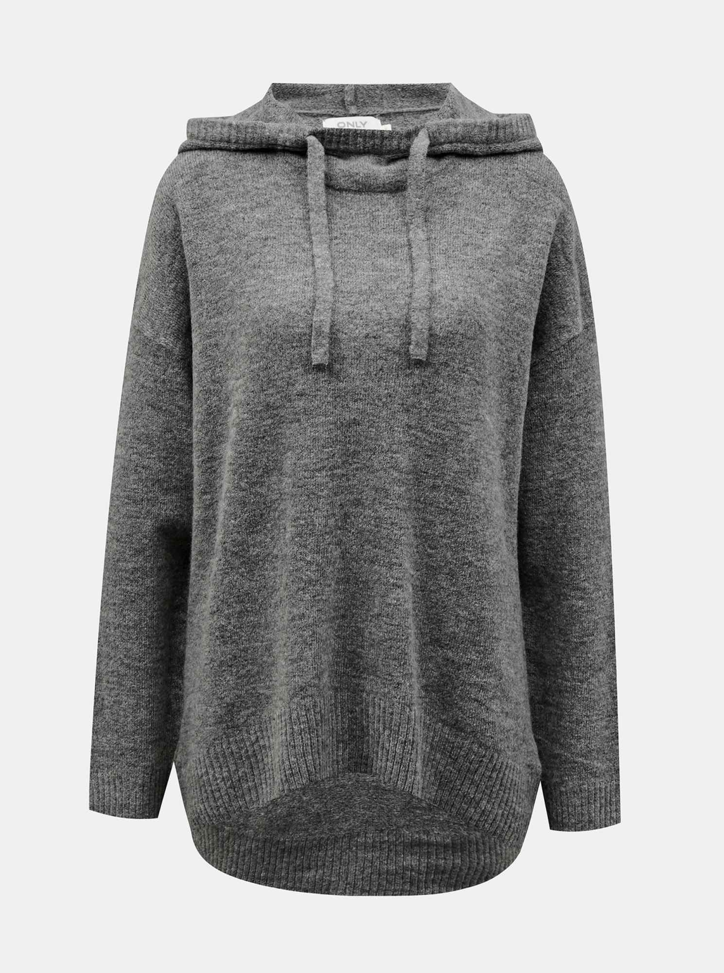 Šedá volná mikina s kapucí ONLY