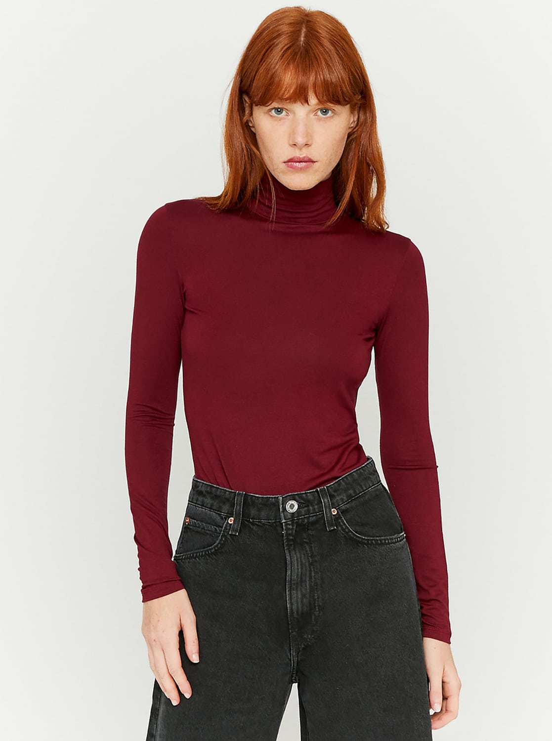 Vínové tričko s rolákem TALLY WEiJL