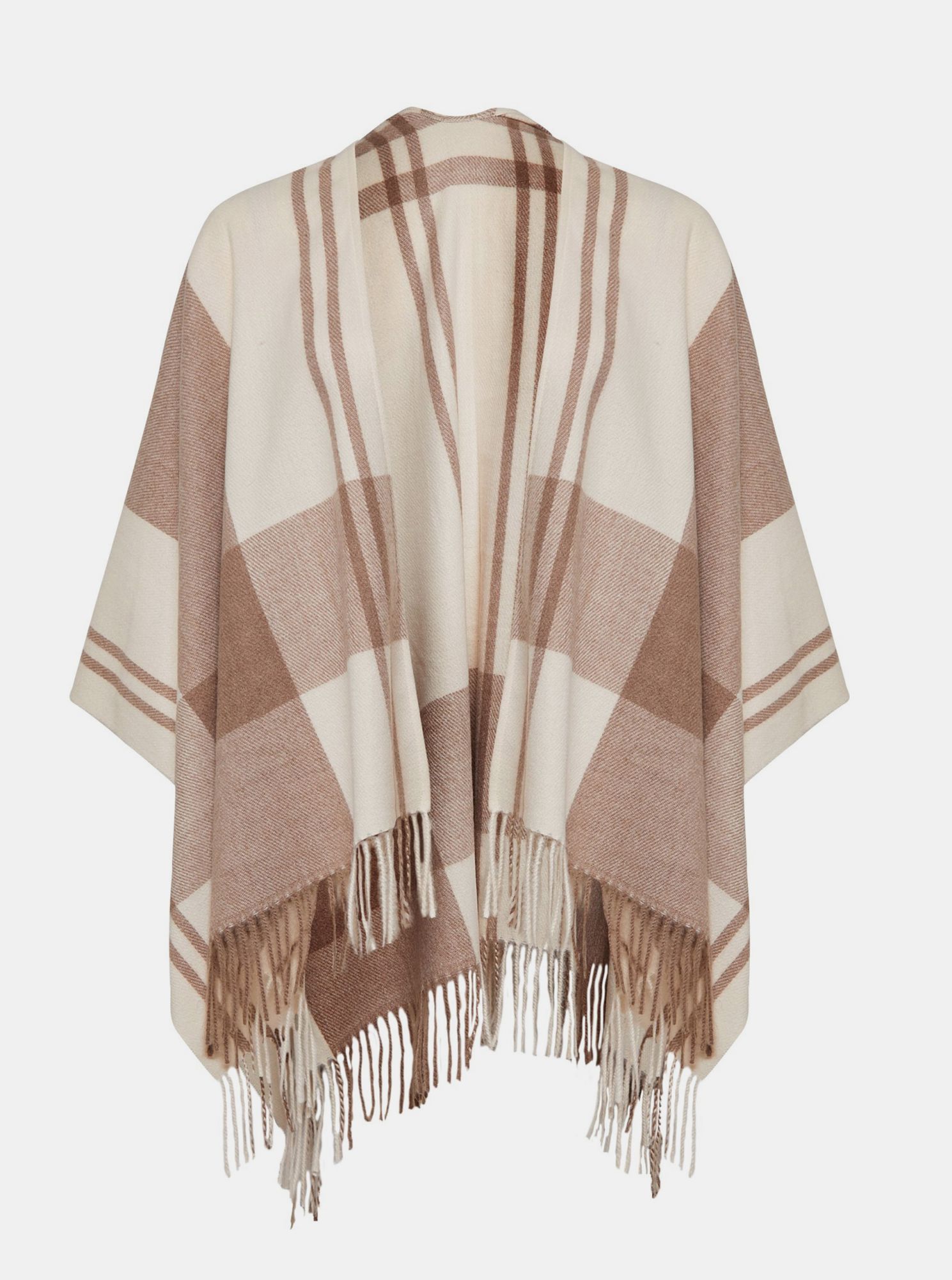Béžové kostkované pončo Dorothy Perkins