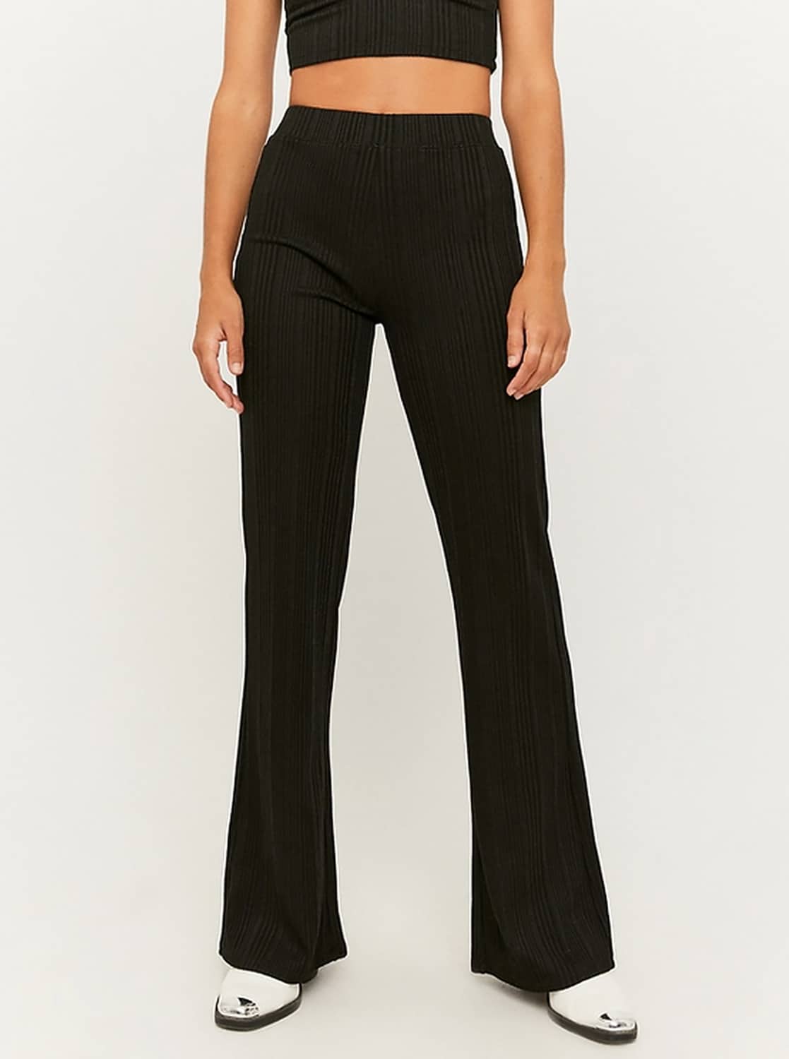 Černé flared fit kalhoty TALLY WEiJL