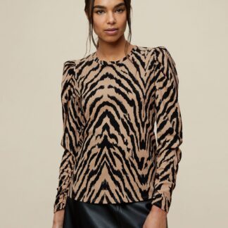 Hnědá vzorovaná halenka Dorothy Perkins