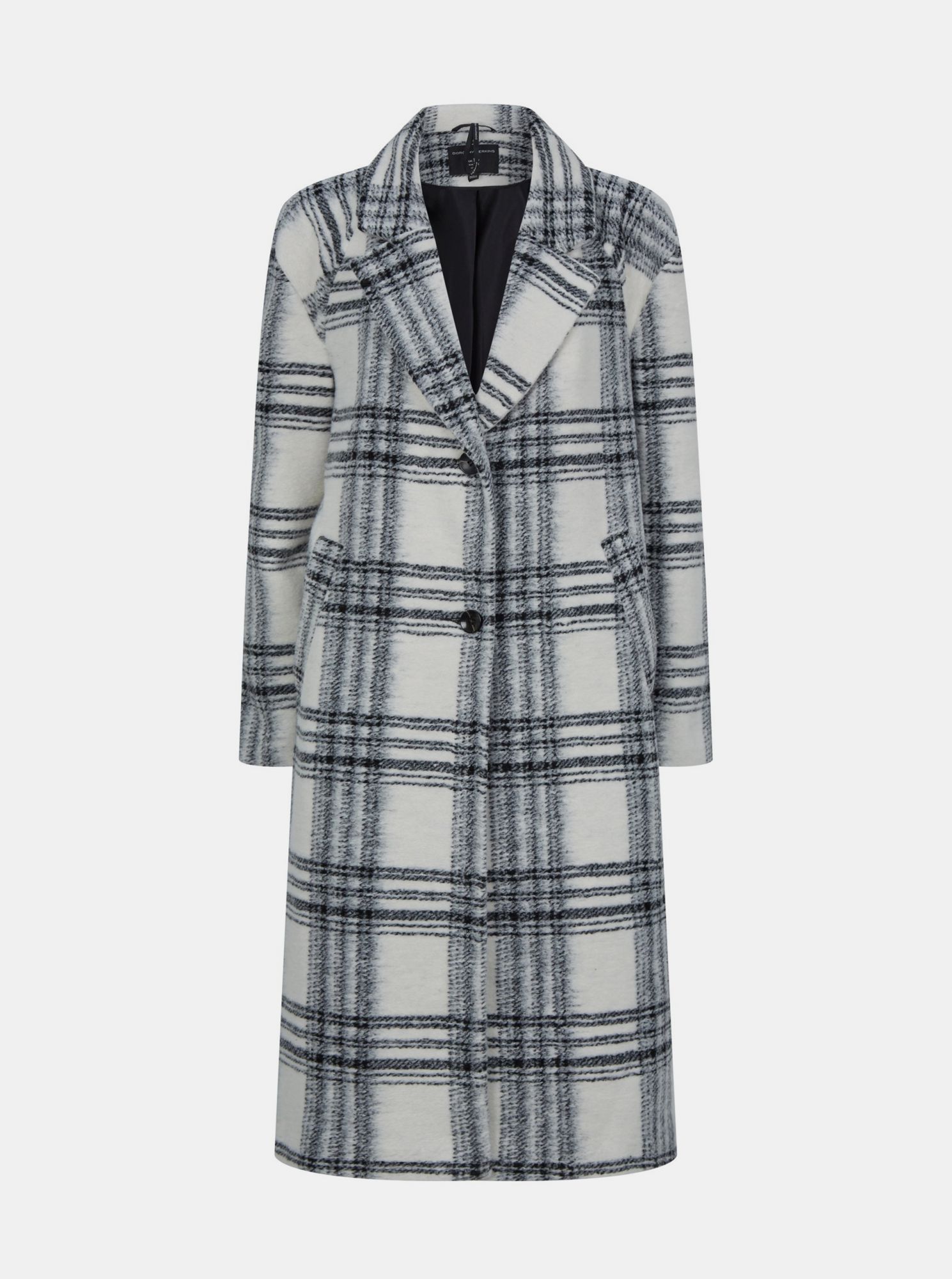 Šedý kostkovaný kabát Dorothy Perkins