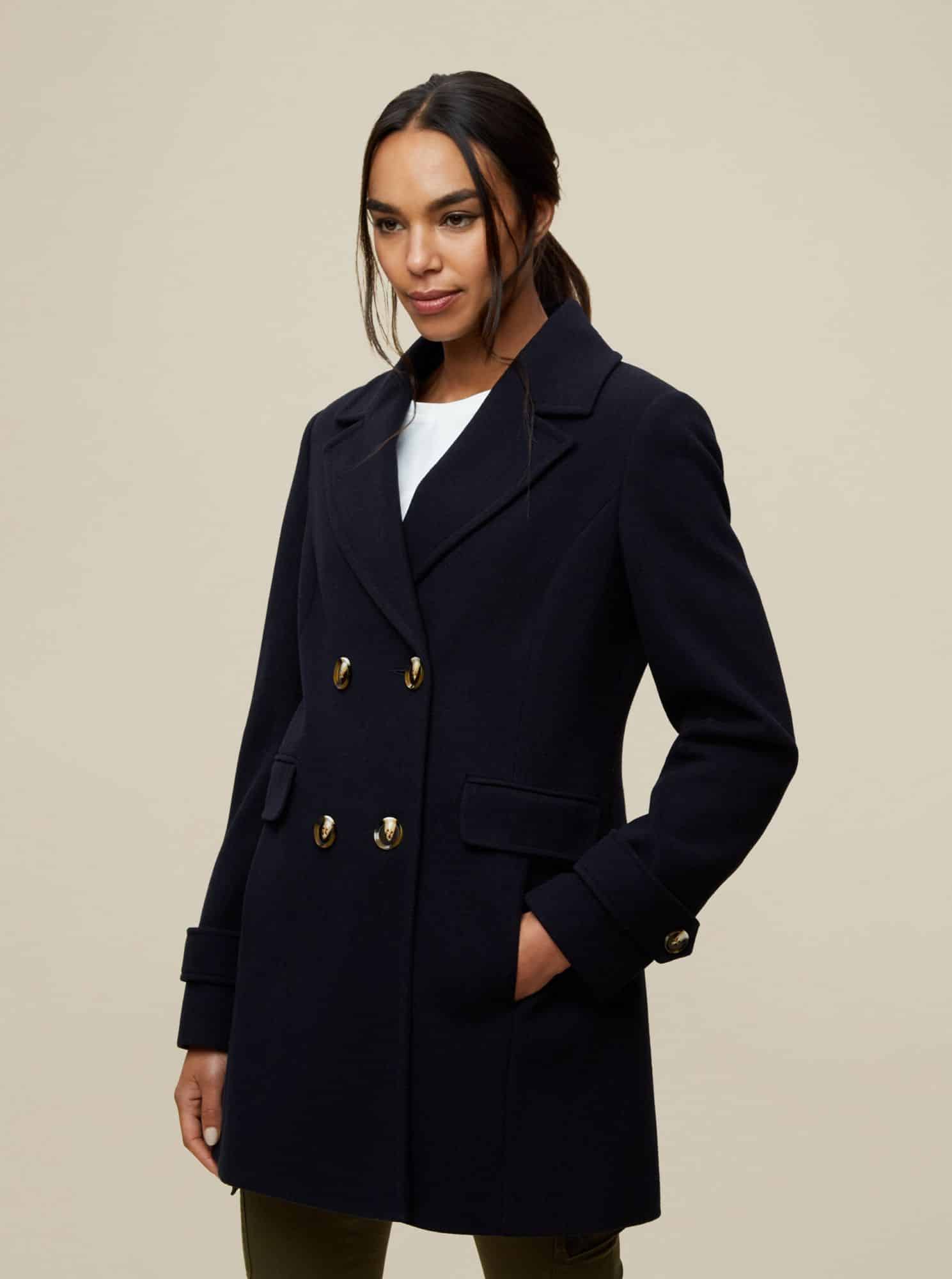 Tmavě modrý zimní kabát Dorothy Perkins