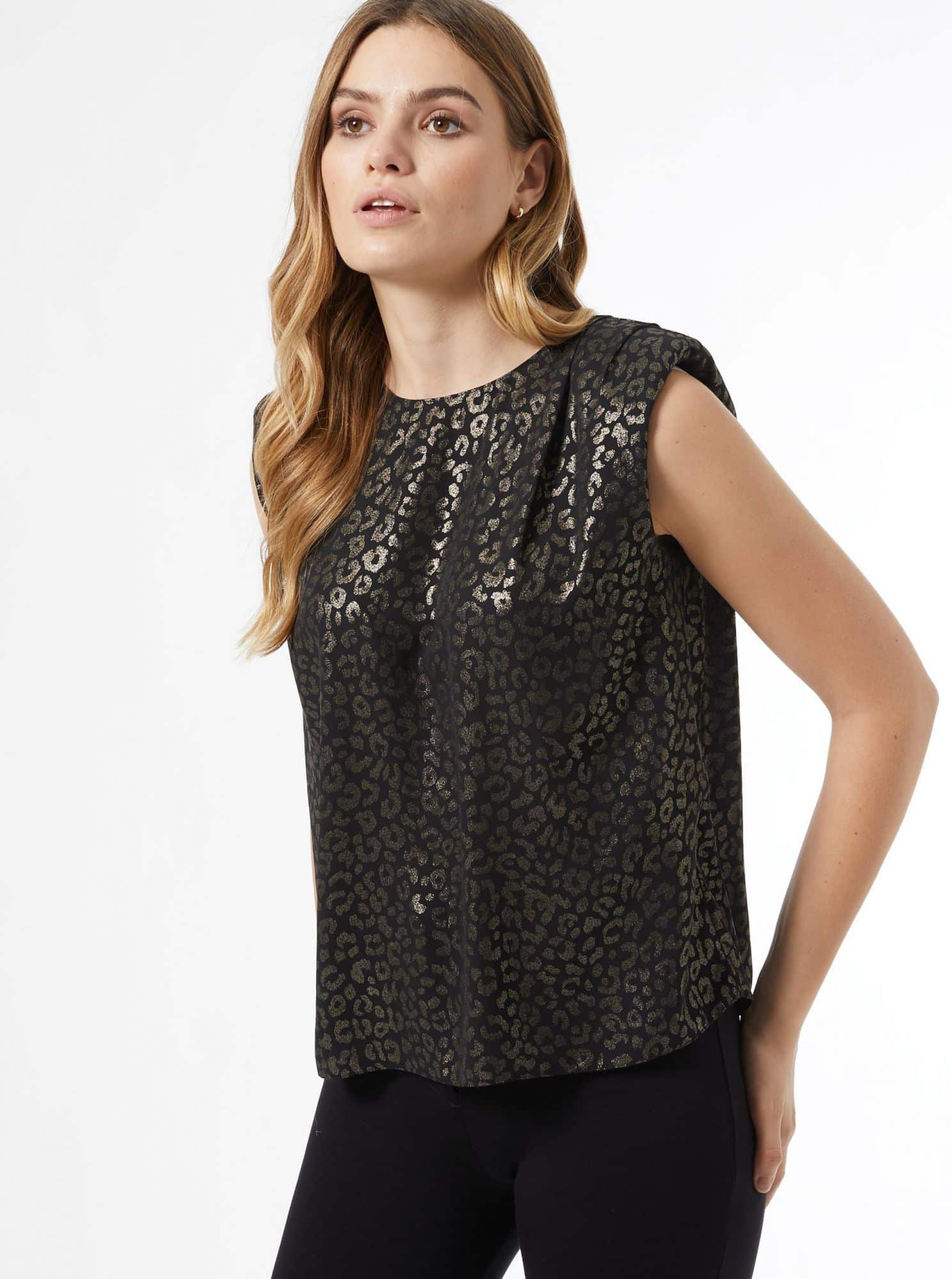 Černá vzorovaná halenka Dorothy Perkins