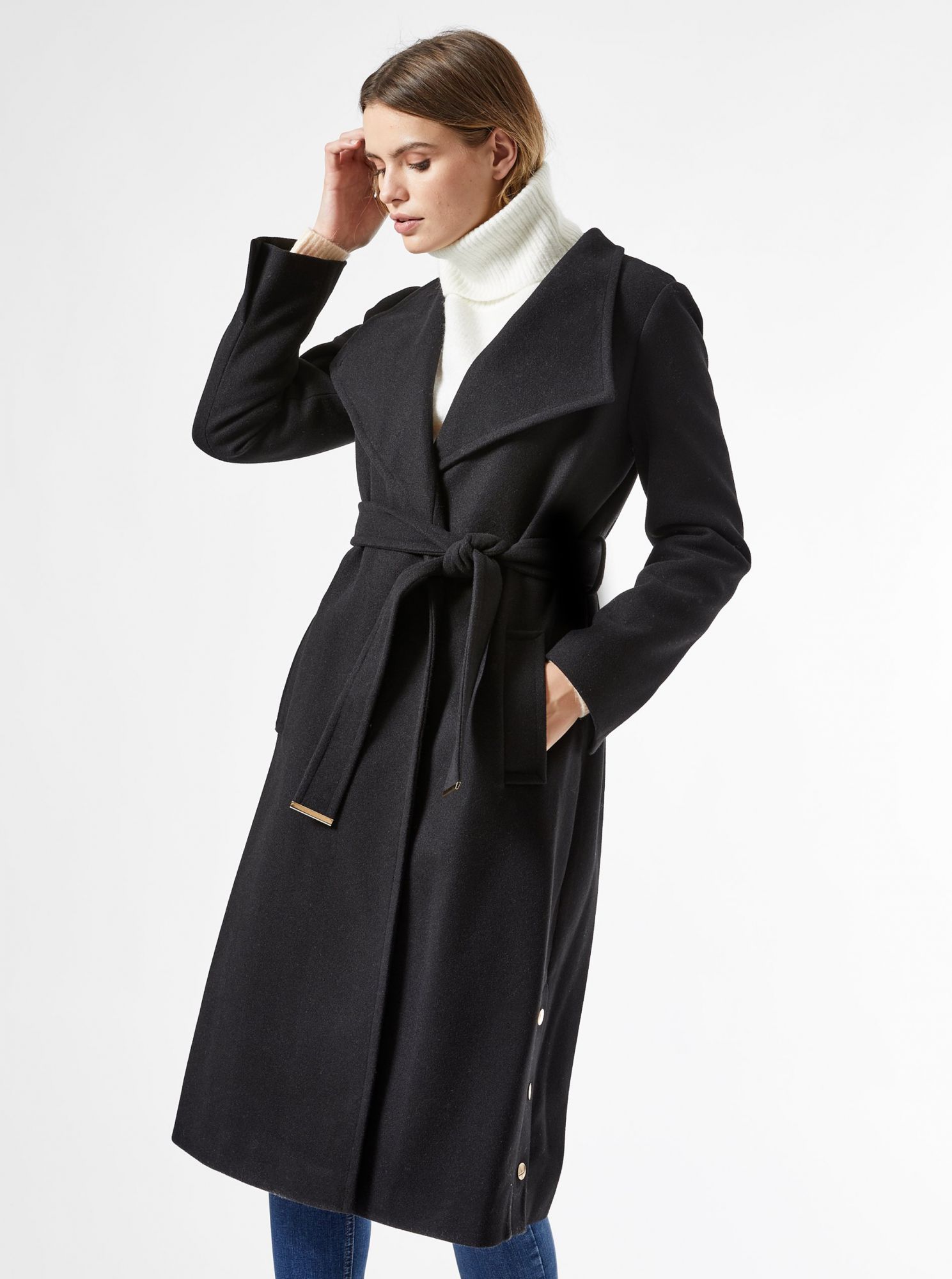 Černý zimní kabát Dorothy Perkins