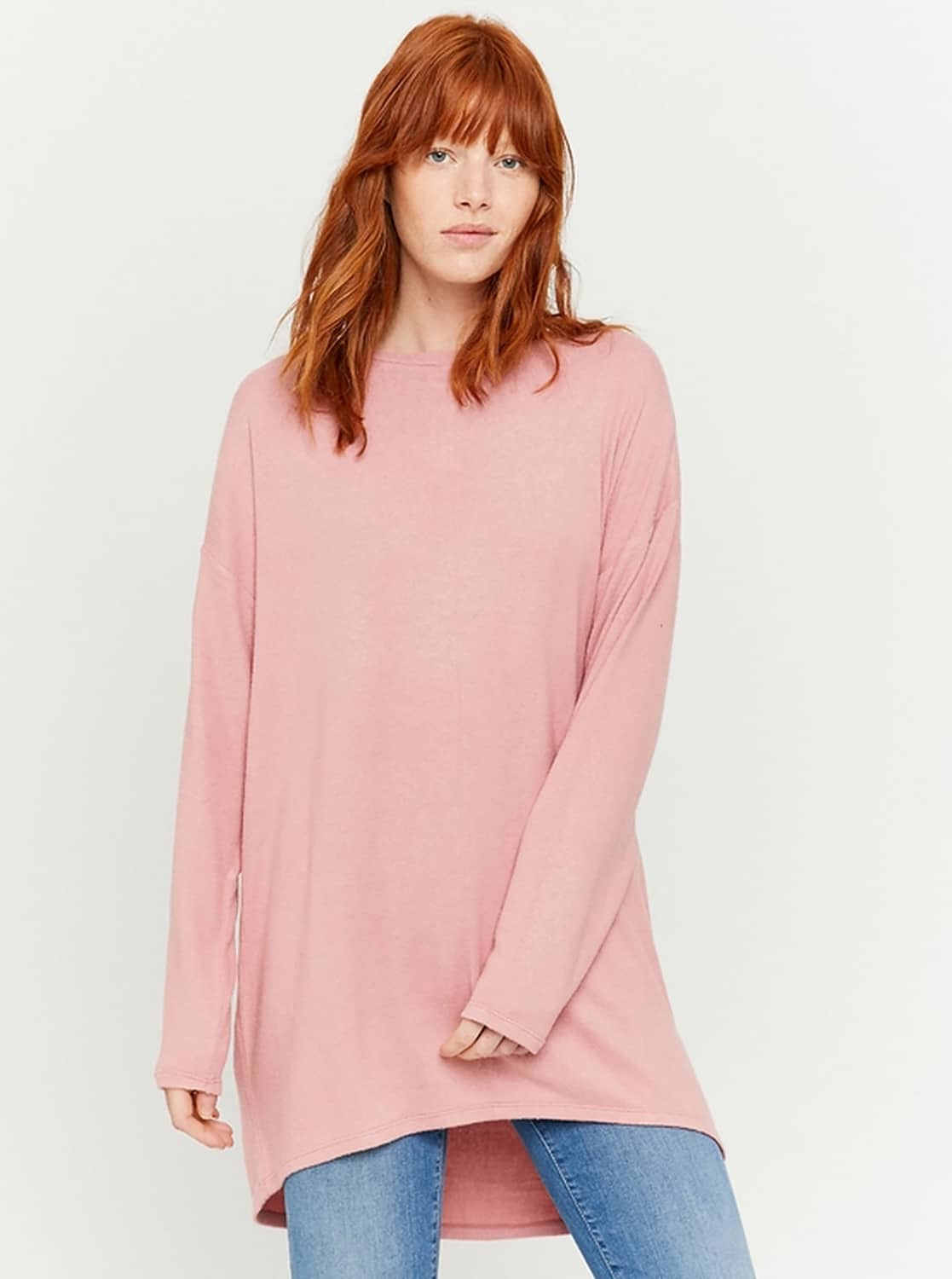 Růžový dlouhý lehký svetr TALLY WEiJL