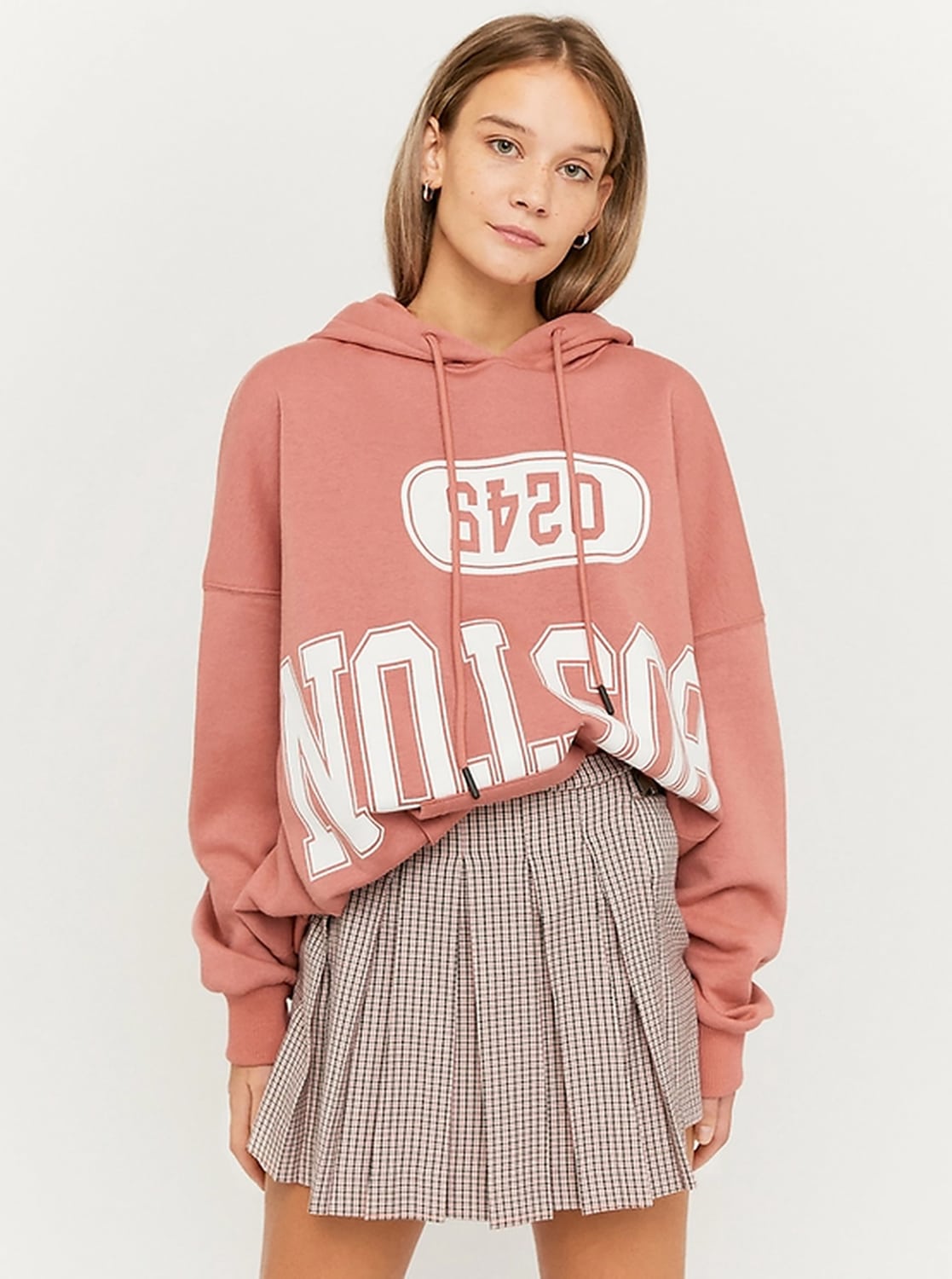 Světle růžová kostkovaná sukně/kraťasy TALLY WEiJL