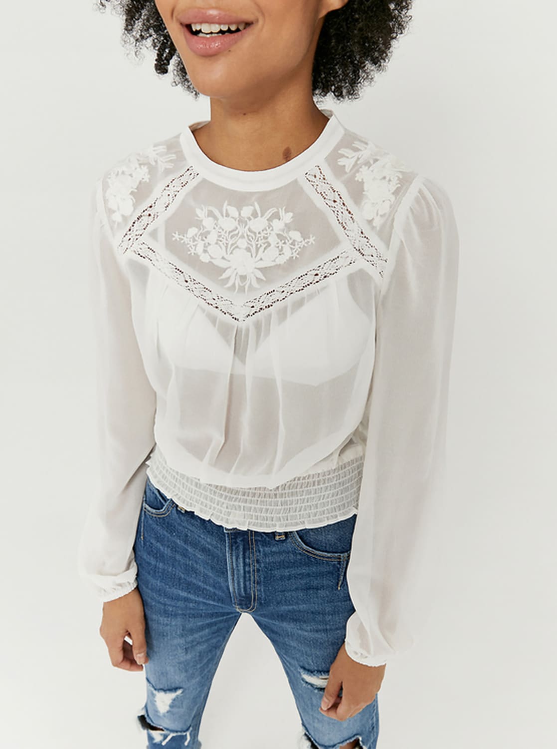 Bílá halenka s výšivkou TALLY WEiJL