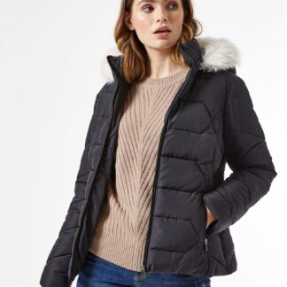 Černá zimní prošívaná bunda Dorothy Perkins