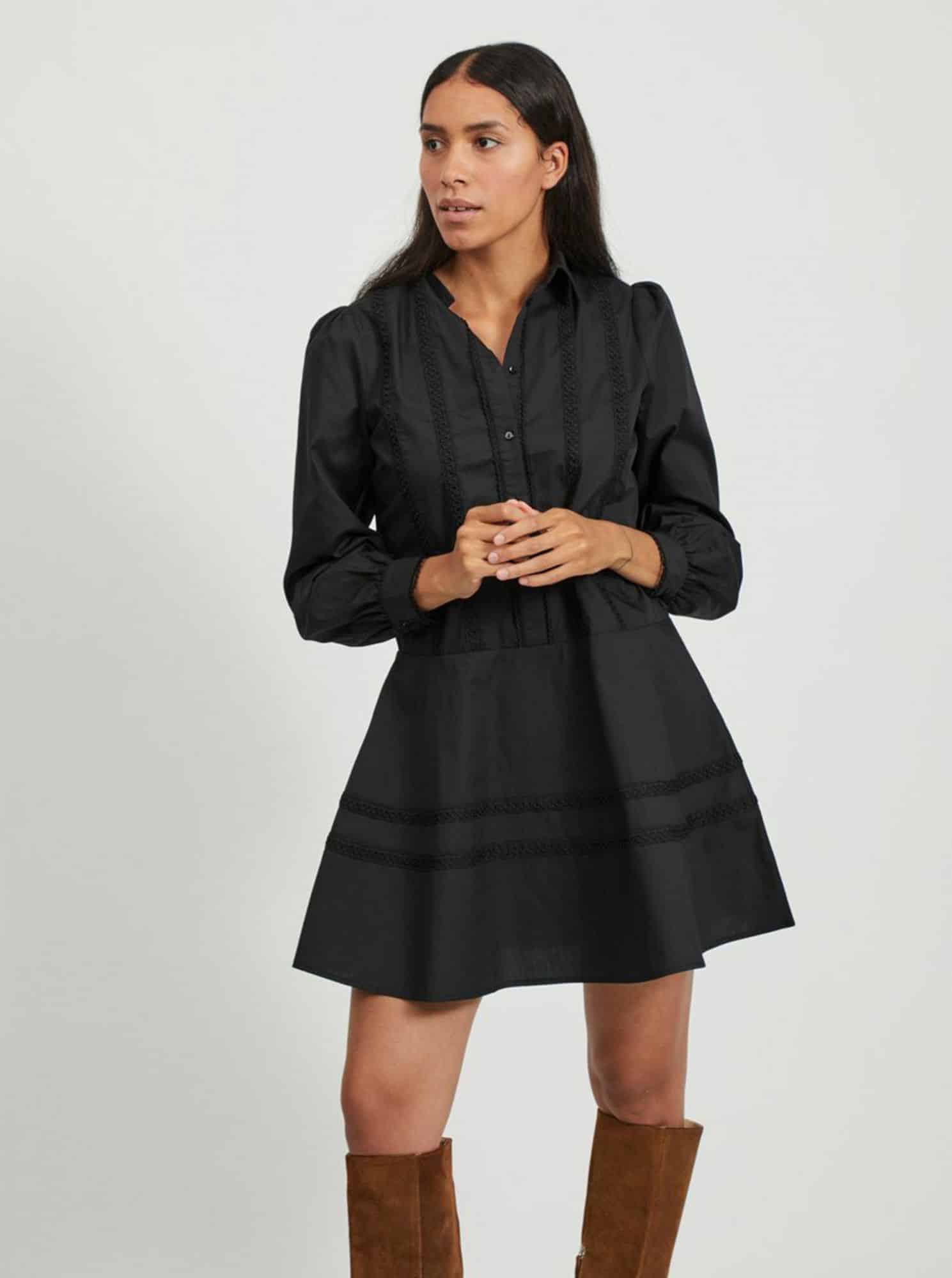 Černé košilové šaty VILA