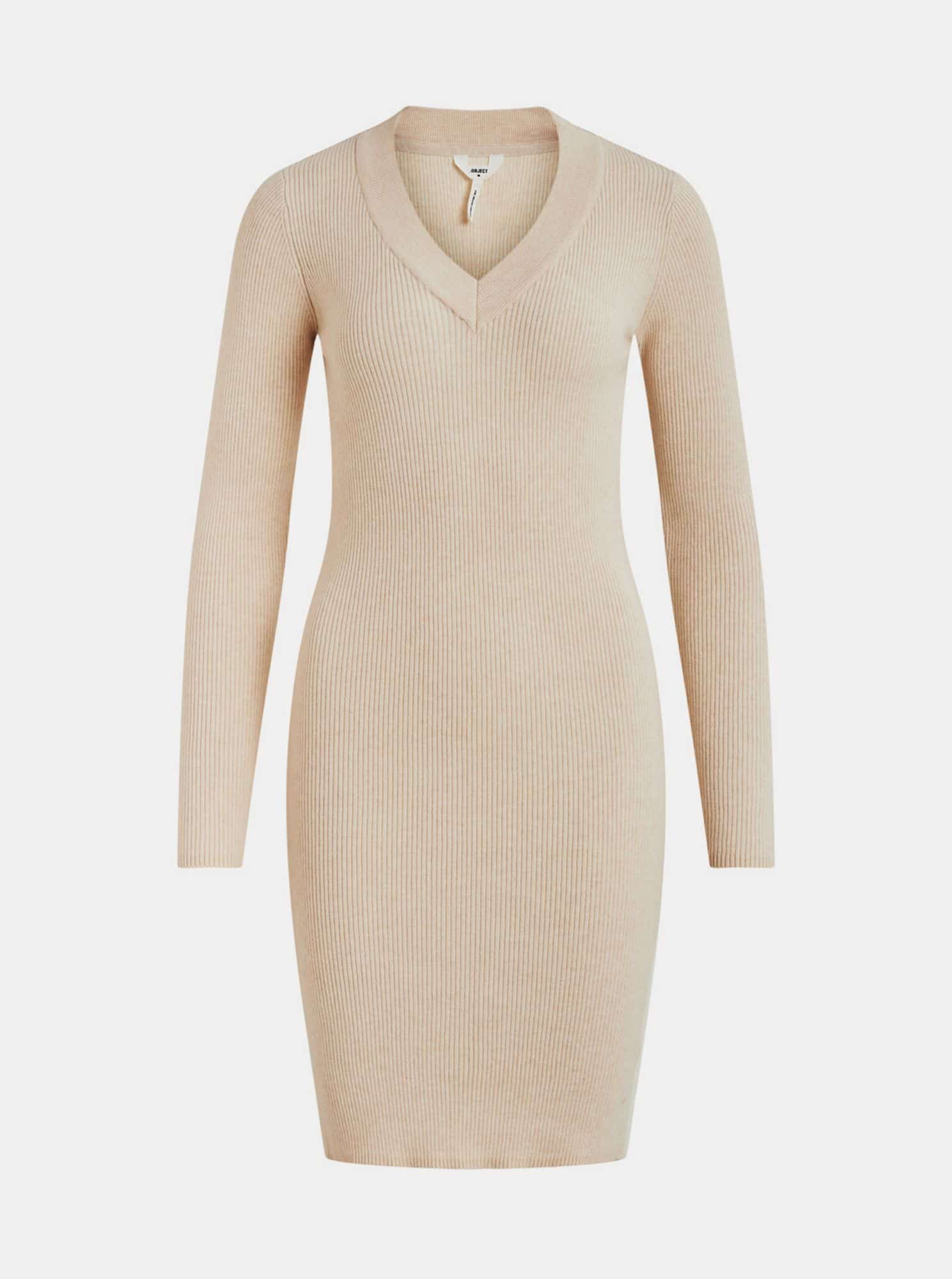 Béžové pouzdrové svetrové šaty .OBJECT