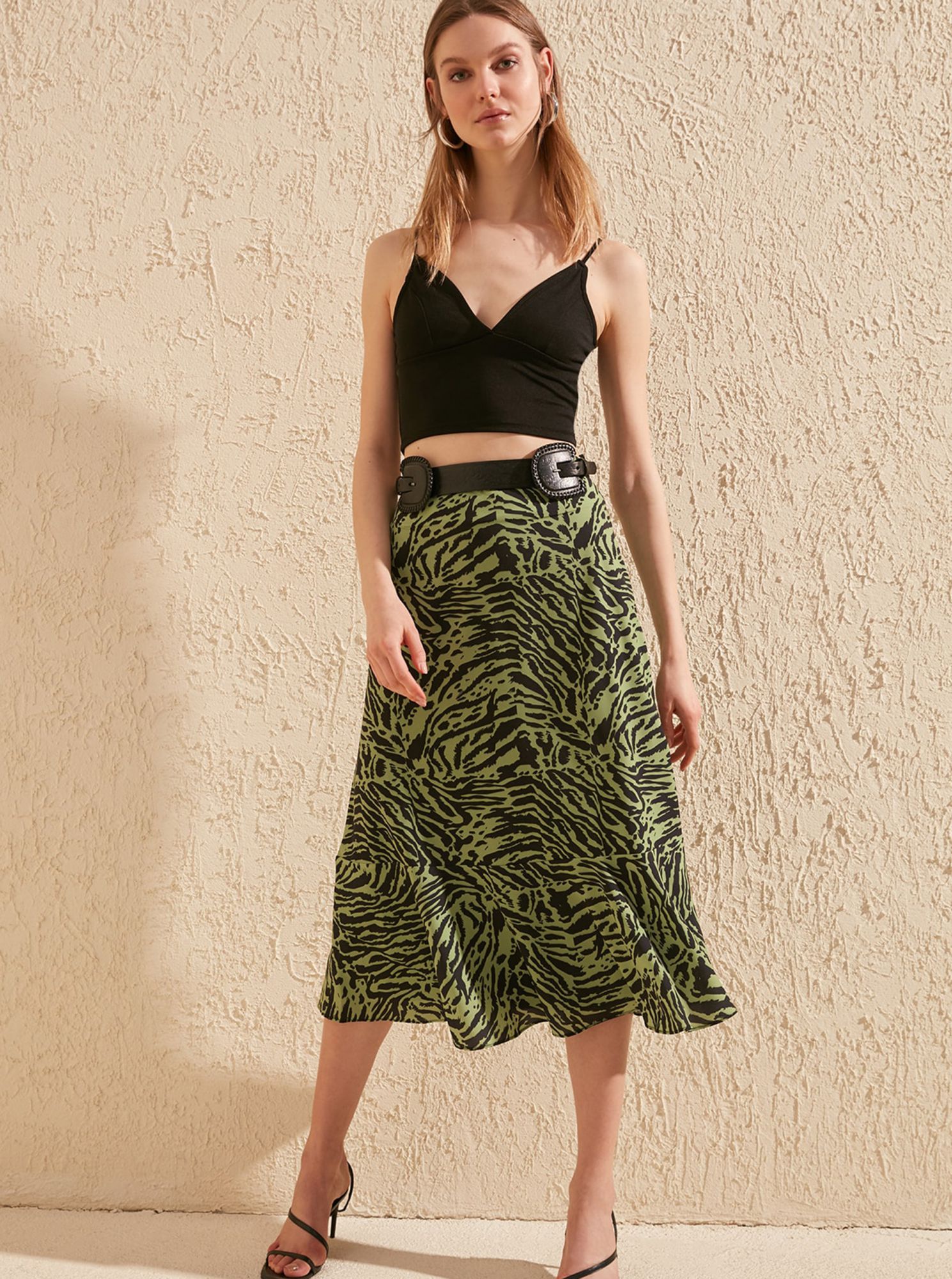 Trendyol zelená dámská sukně