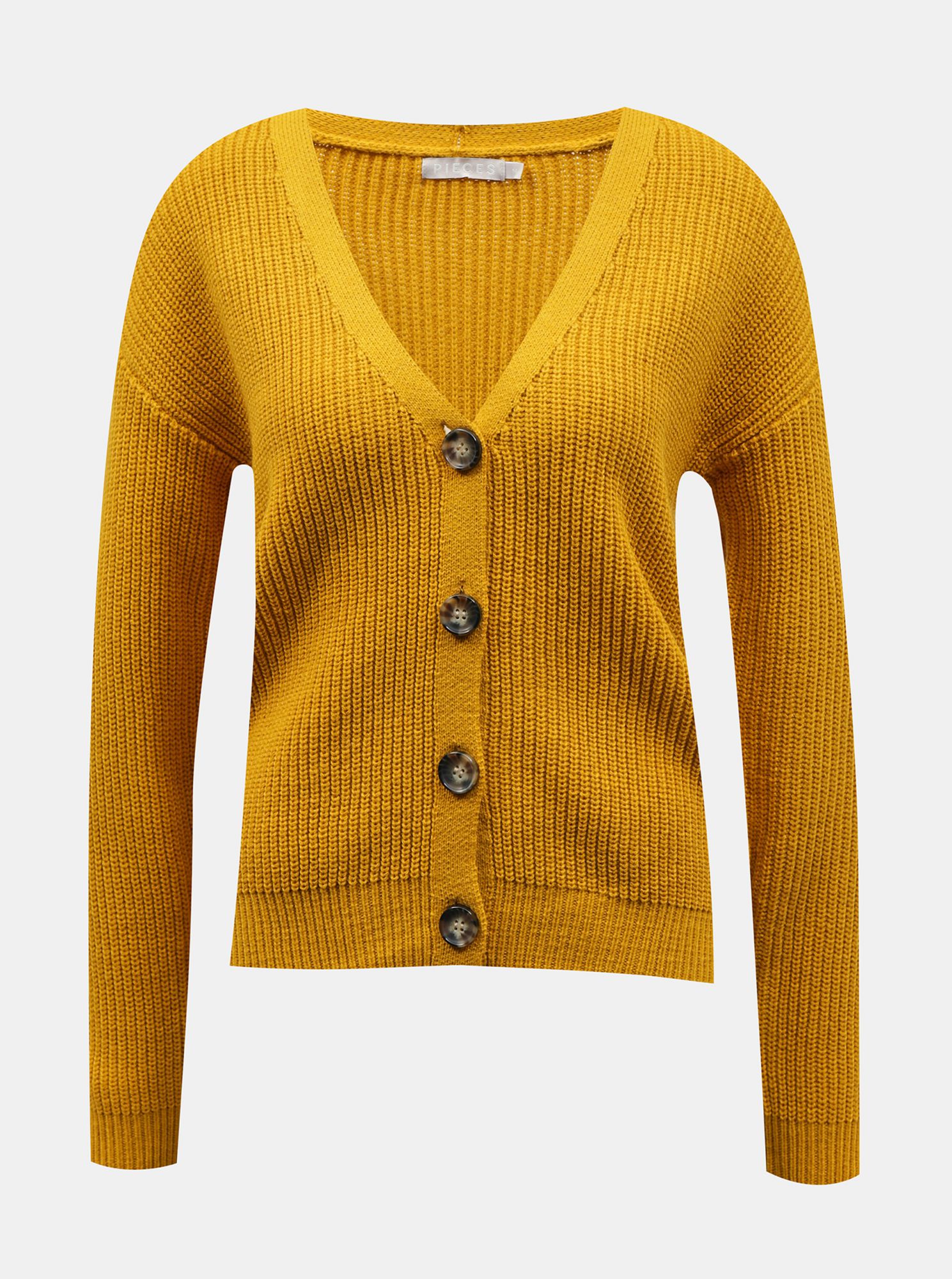 Žlutý kardigan Pieces Karie