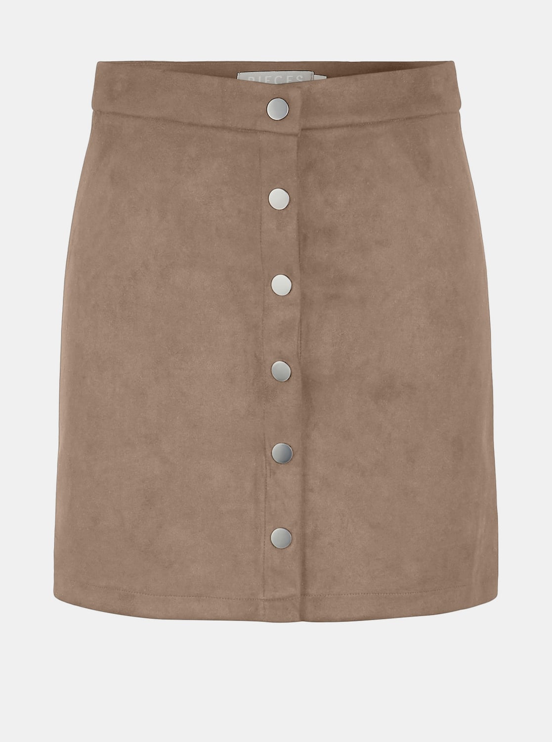 Béžová sukně v semišové úpravě Pieces Sevan