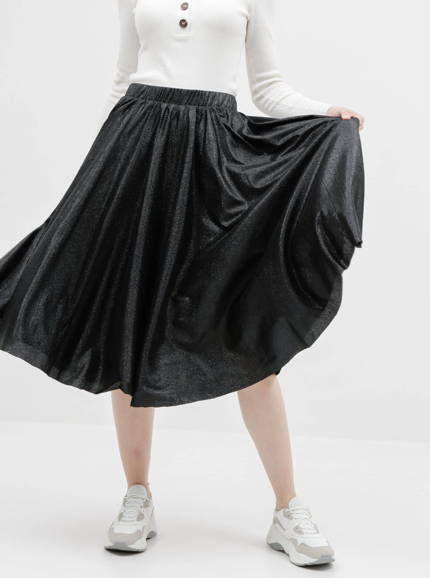 Černá třpytivá sukně VILA Lena