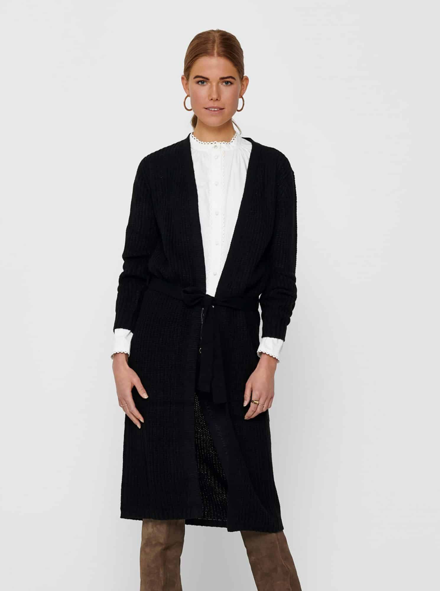 Černý dlouhý kardigan Jacqueline de Yong