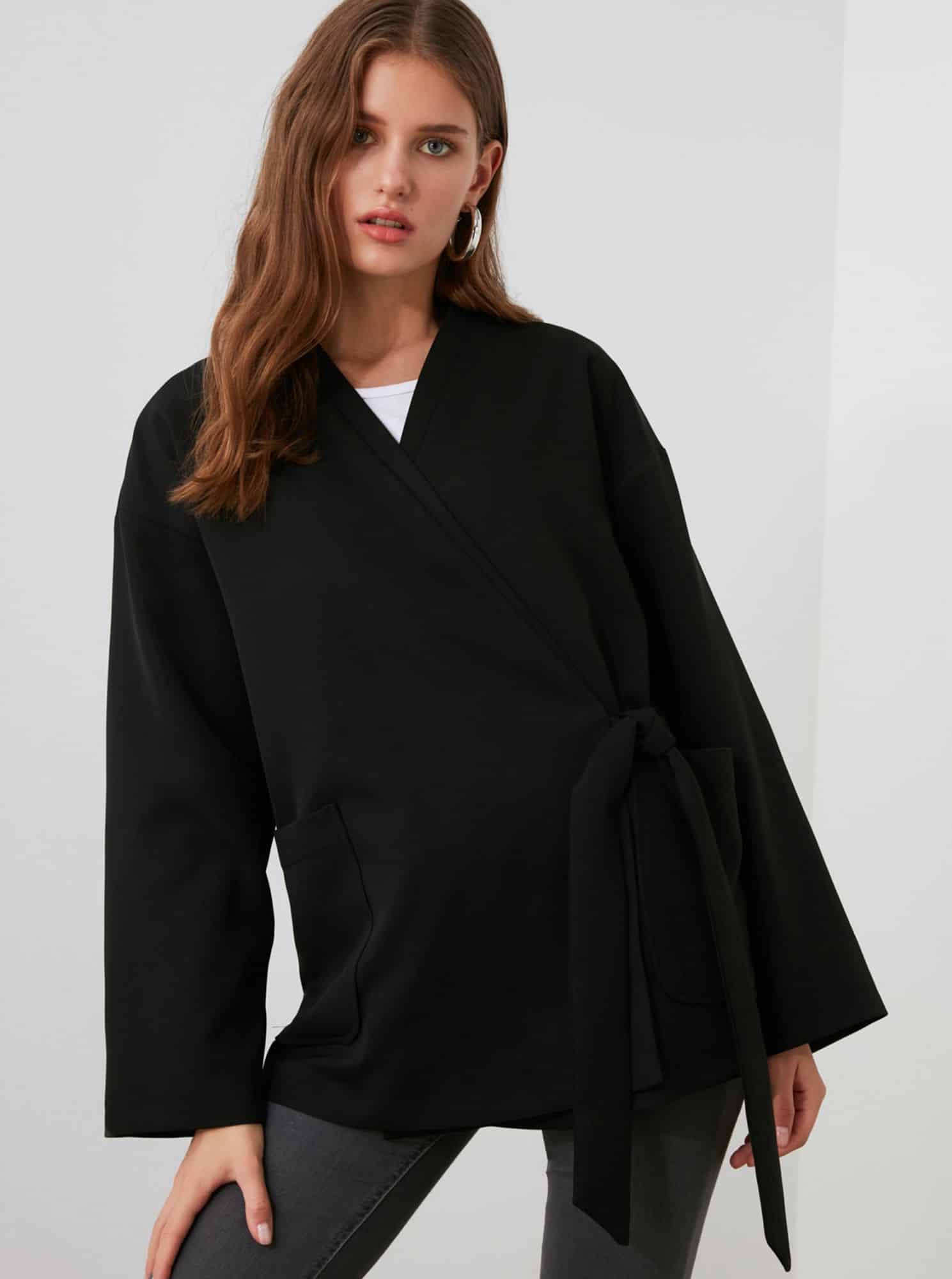 Černý dámský kardigan Trendyol