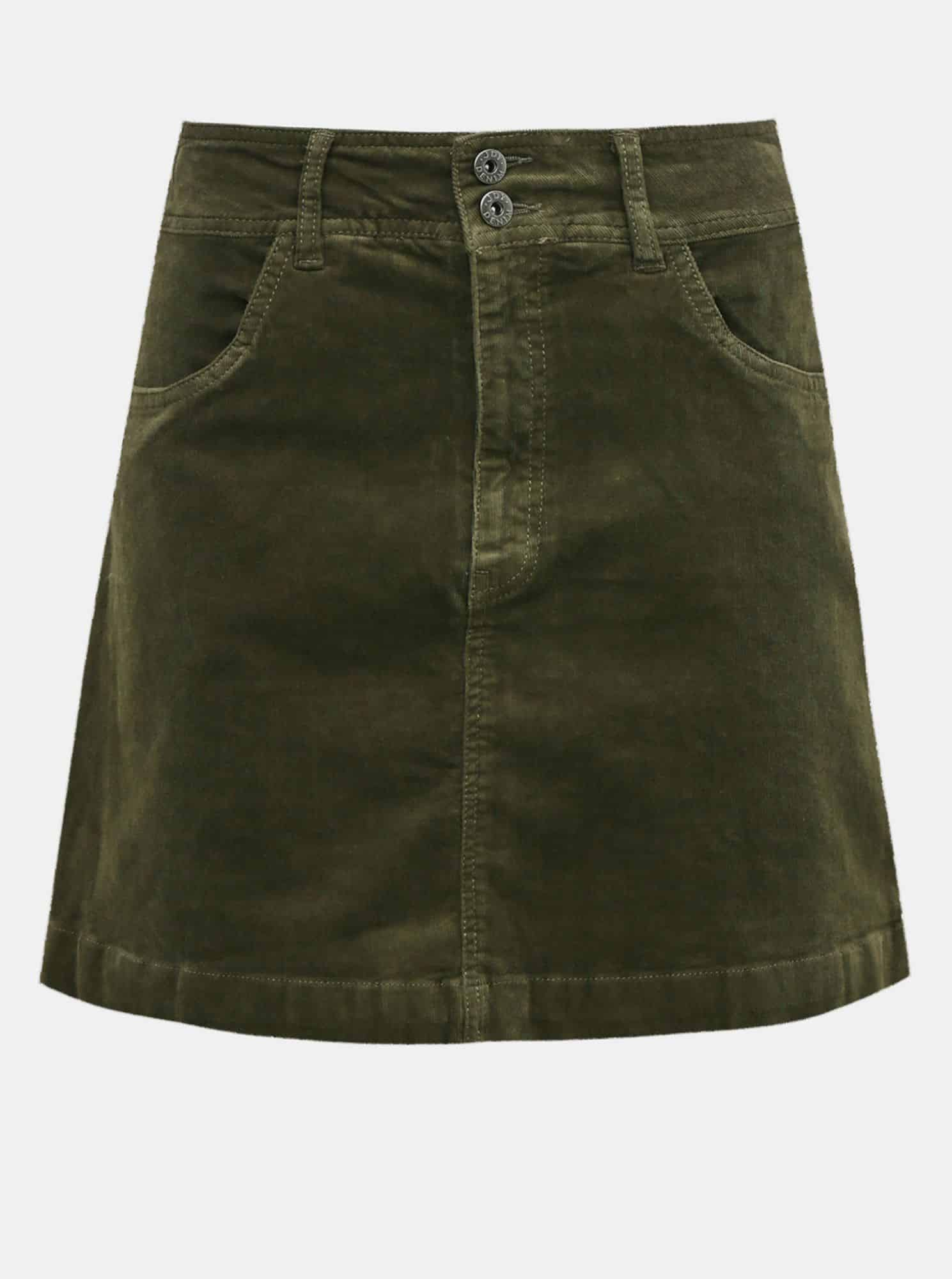 Jacqueline de Yong khaki manšestrová sukně Era