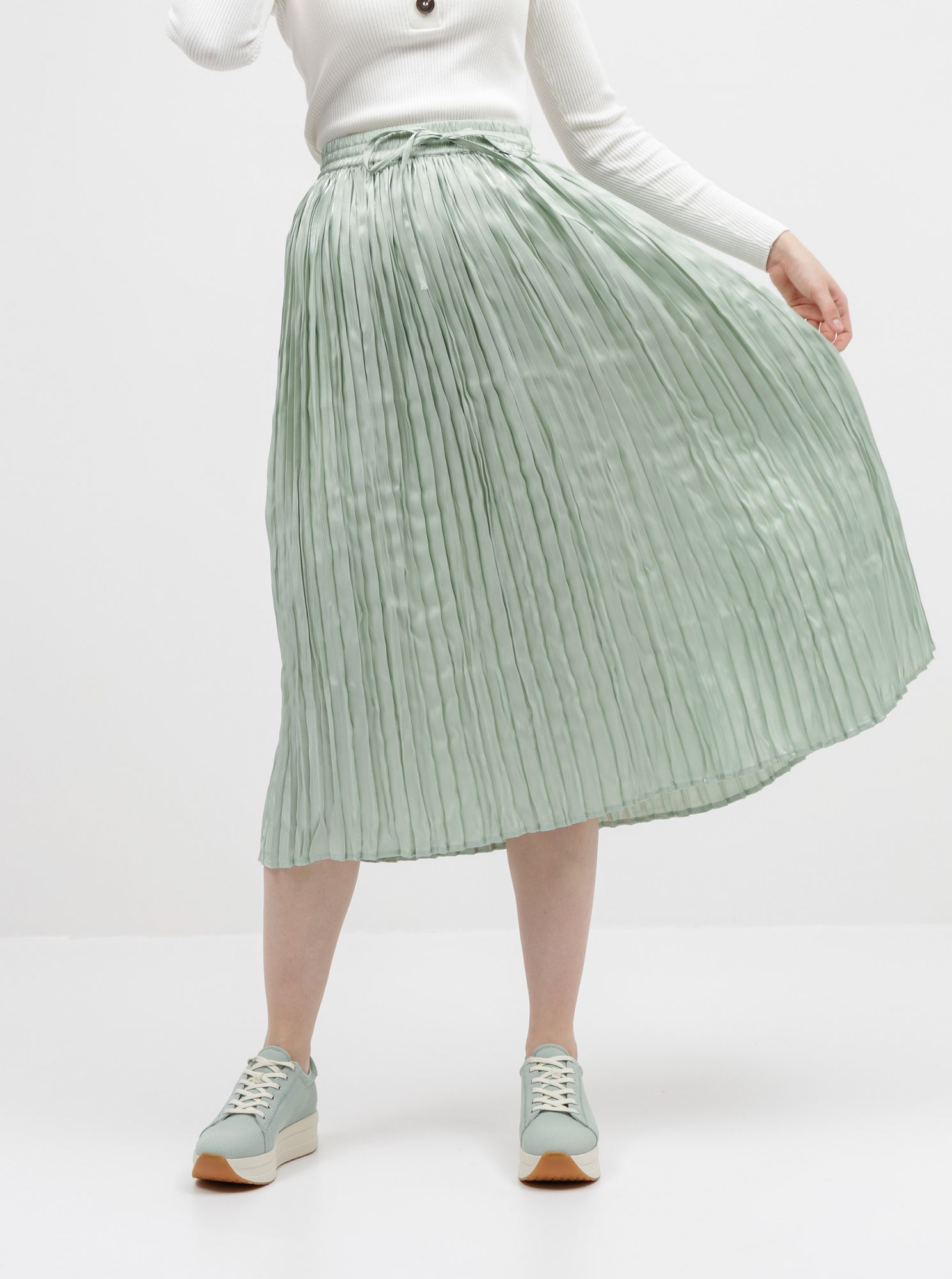 Zelená plisovaná maxi sukně ONLY Liva