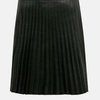 Jacqueline de Yong černá koženková plisovaná dámská sukně