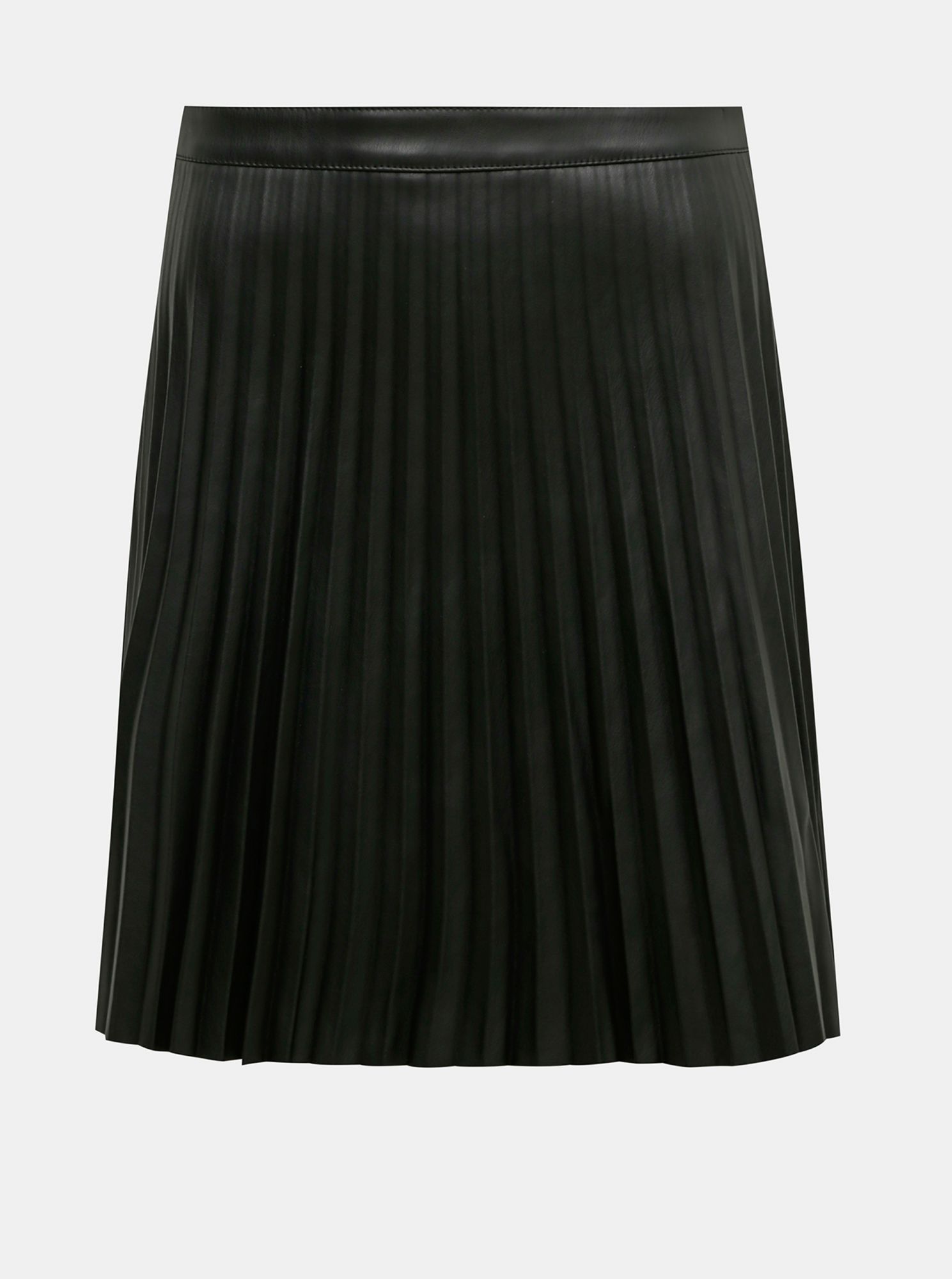 Jacqueline de Yong černá koženková plisovaná dámská sukně
