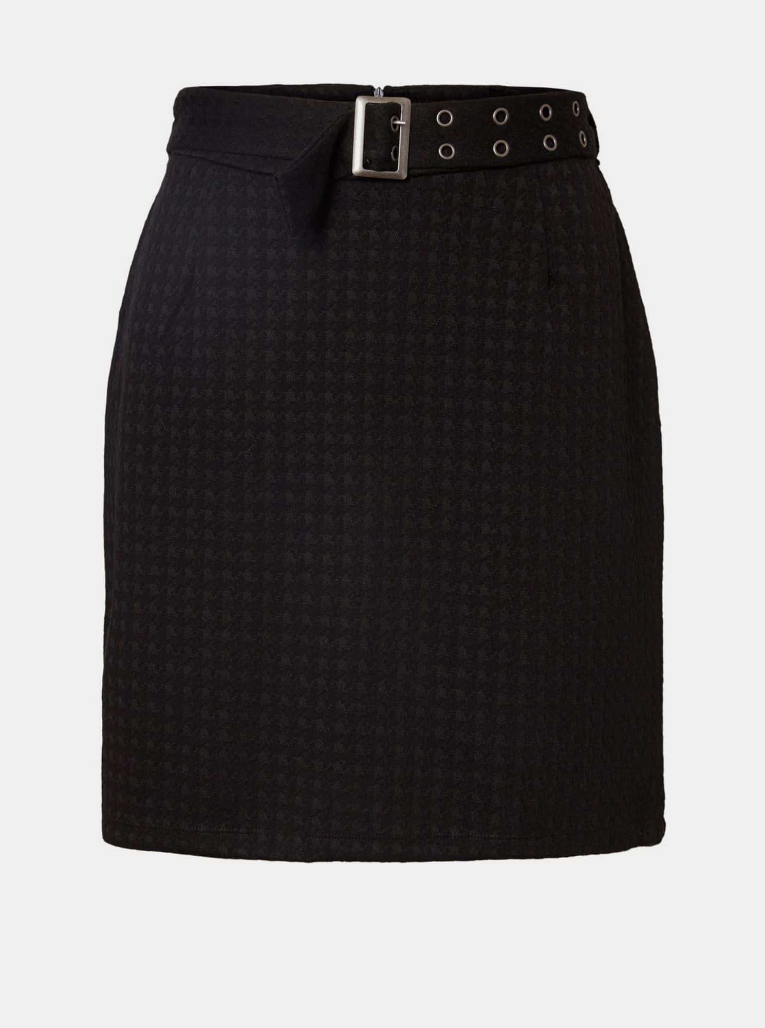 Noisy May černá vzorovaná dámská sukně s páskem Hound