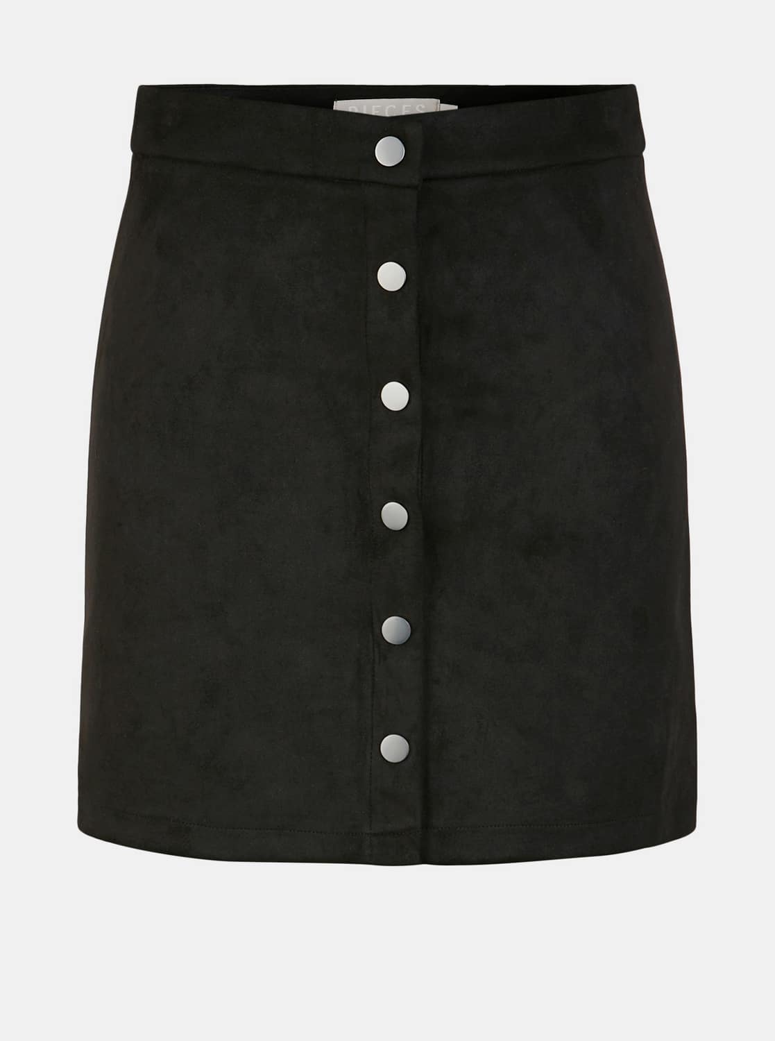 Černá sukně v semišové úpravě Pieces Sevan