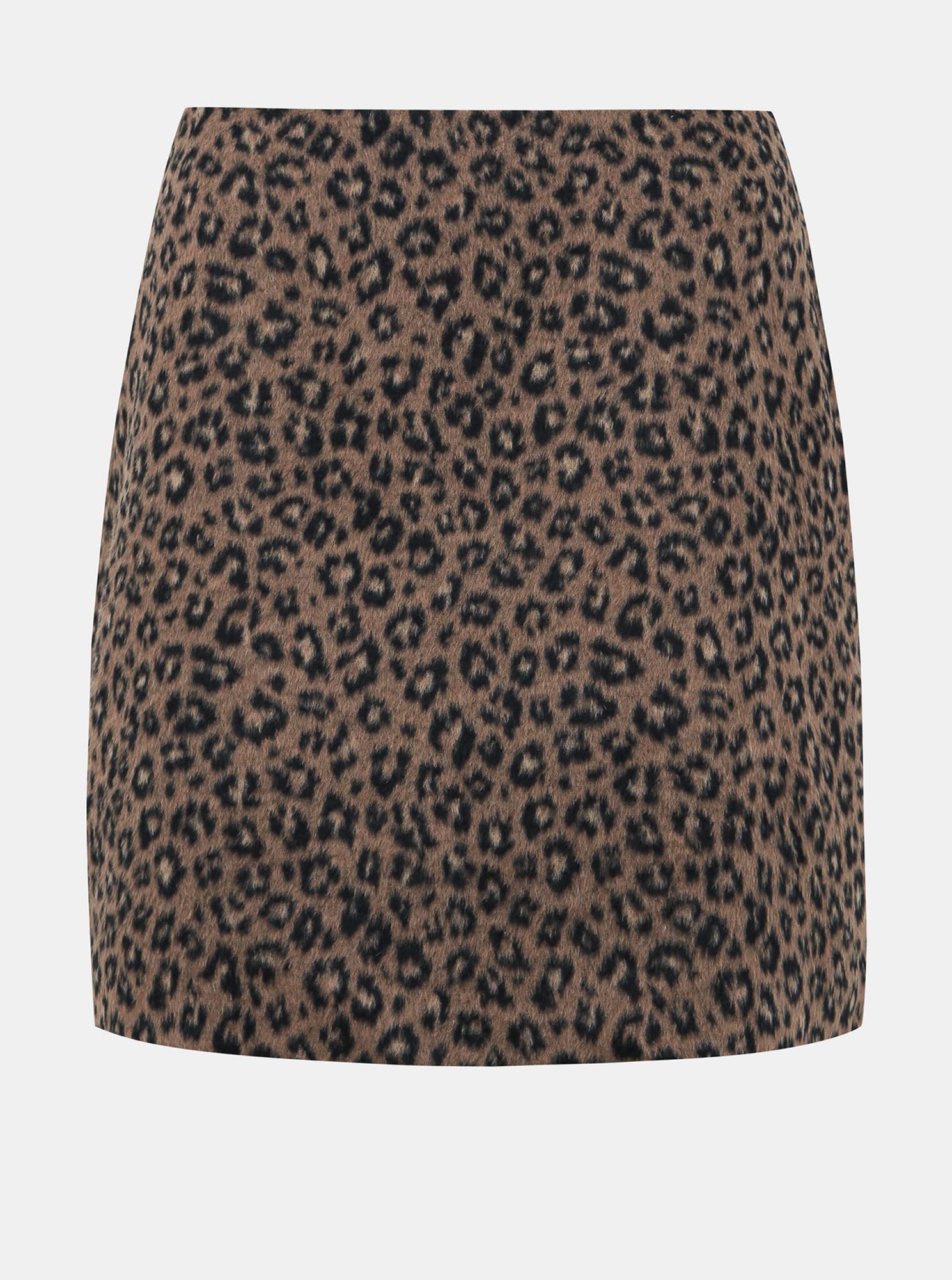 Hnědá sukně s leopardím vzorem VILA Junila