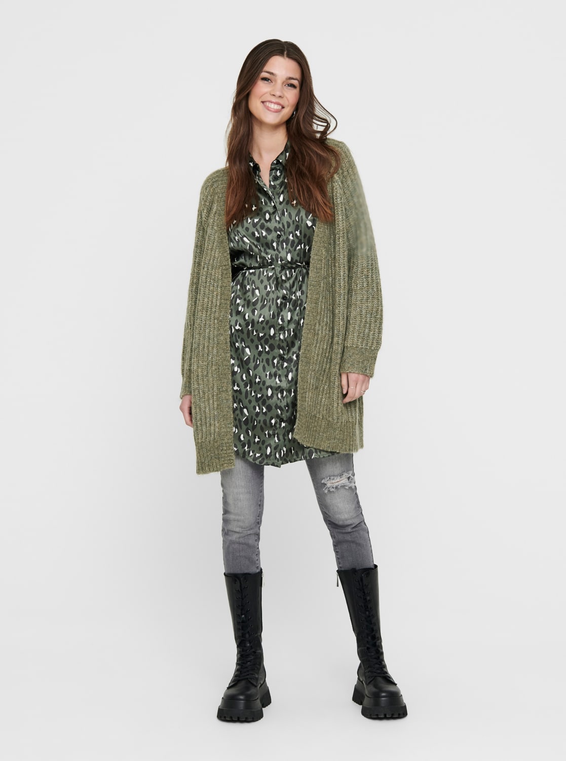 Khaki  kardigan ONLY New Chunky