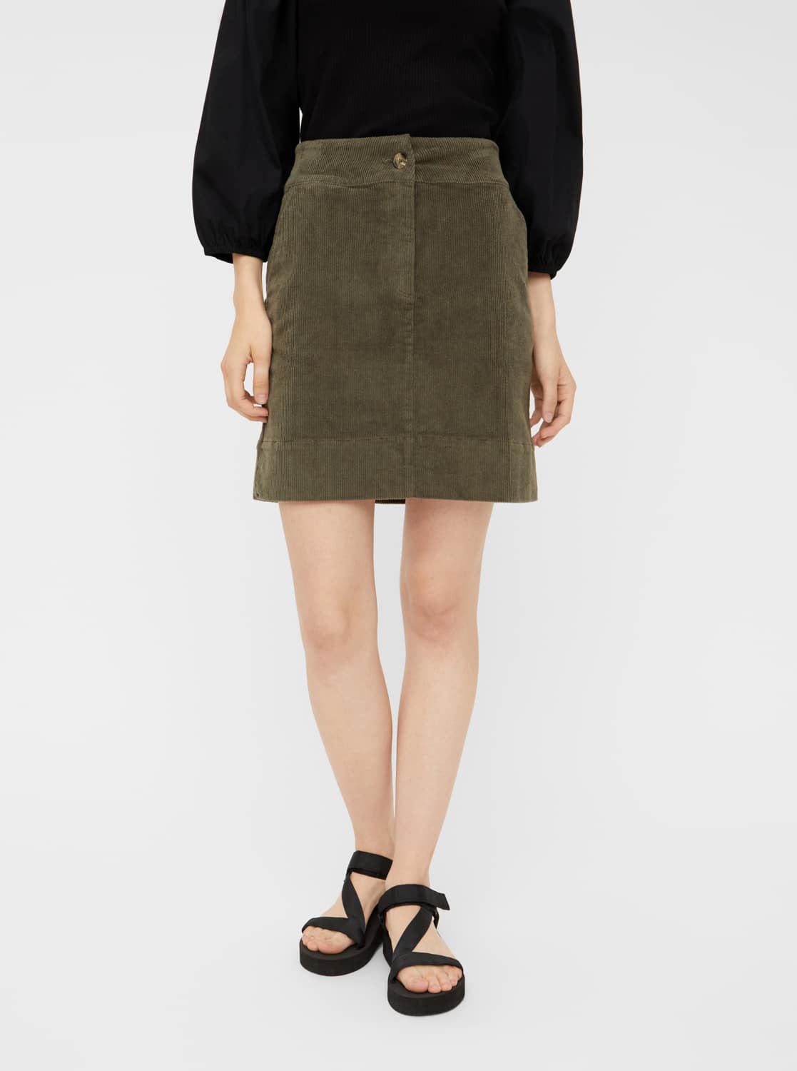 Khaki manšestrová sukně Pieces