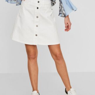Noisy May bílá džínová sukně s knoflíky Sunny