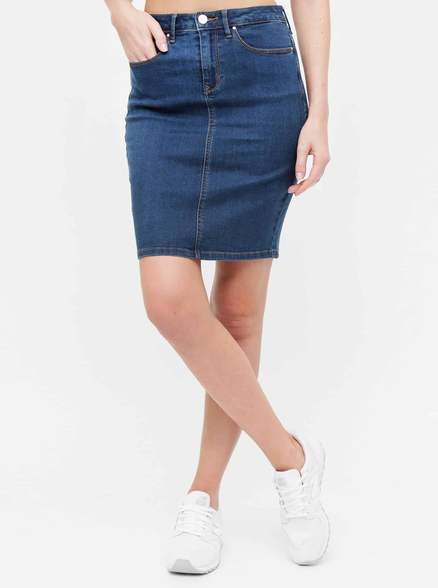 Tmavě modrá džínová sukně VILA Commit Felicia