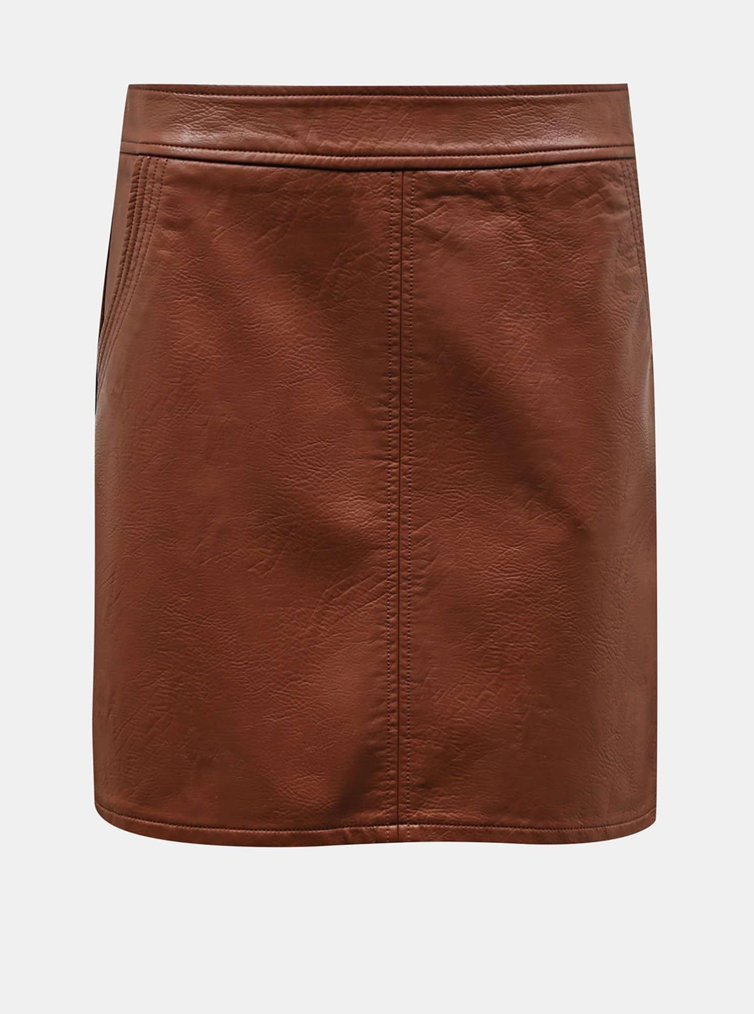 Hnědá koženková sukně Dorothy Perkins