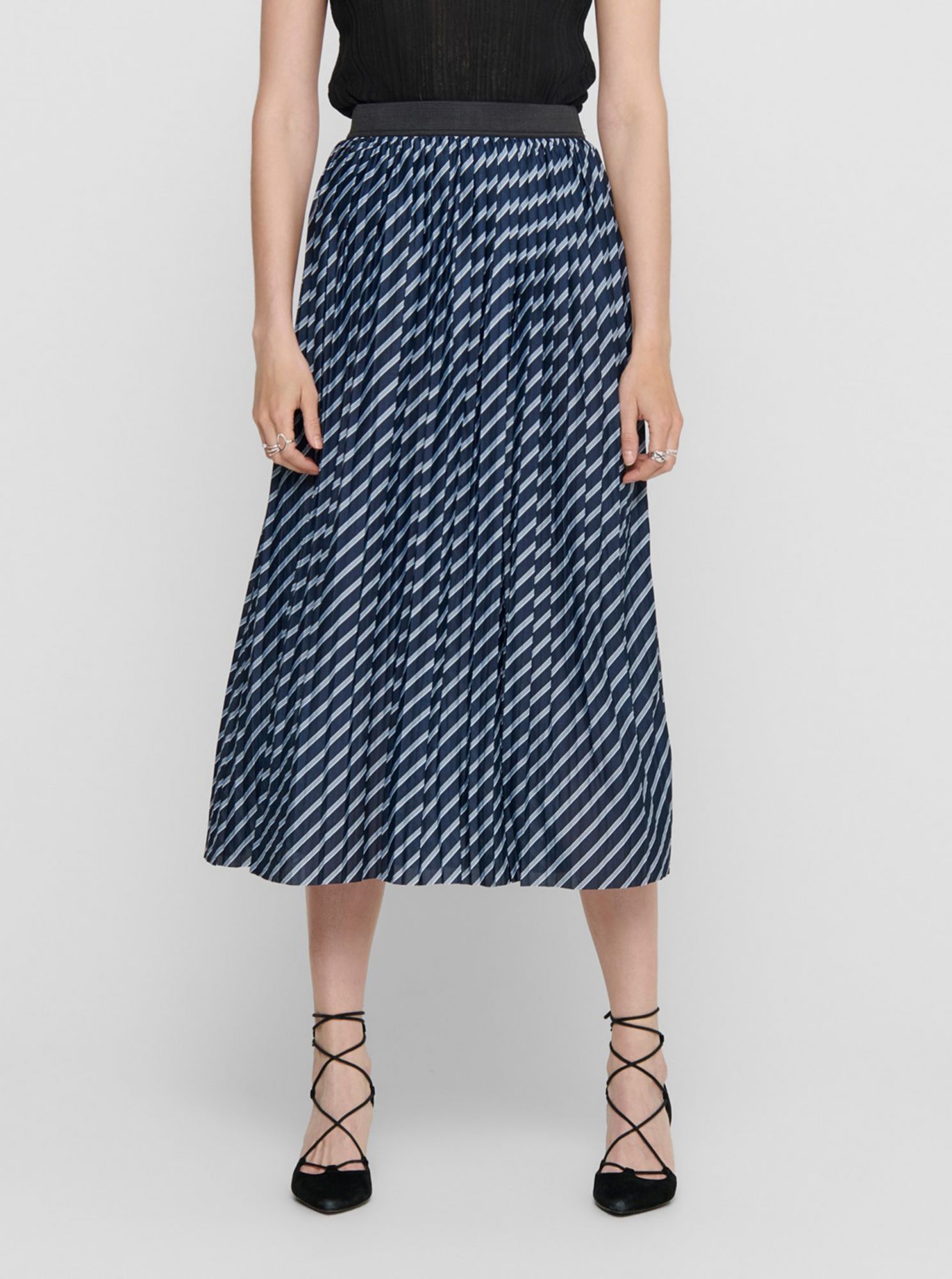 Jacqueline de Yong modrá vzorovaná dámská midi sukně