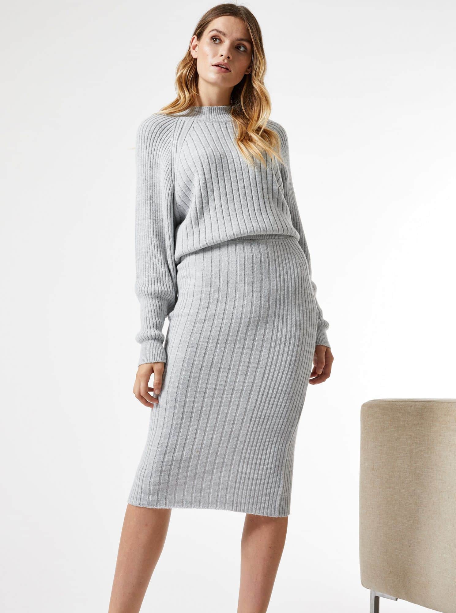 Šedá pouzdrová sukně Dorothy Perkins